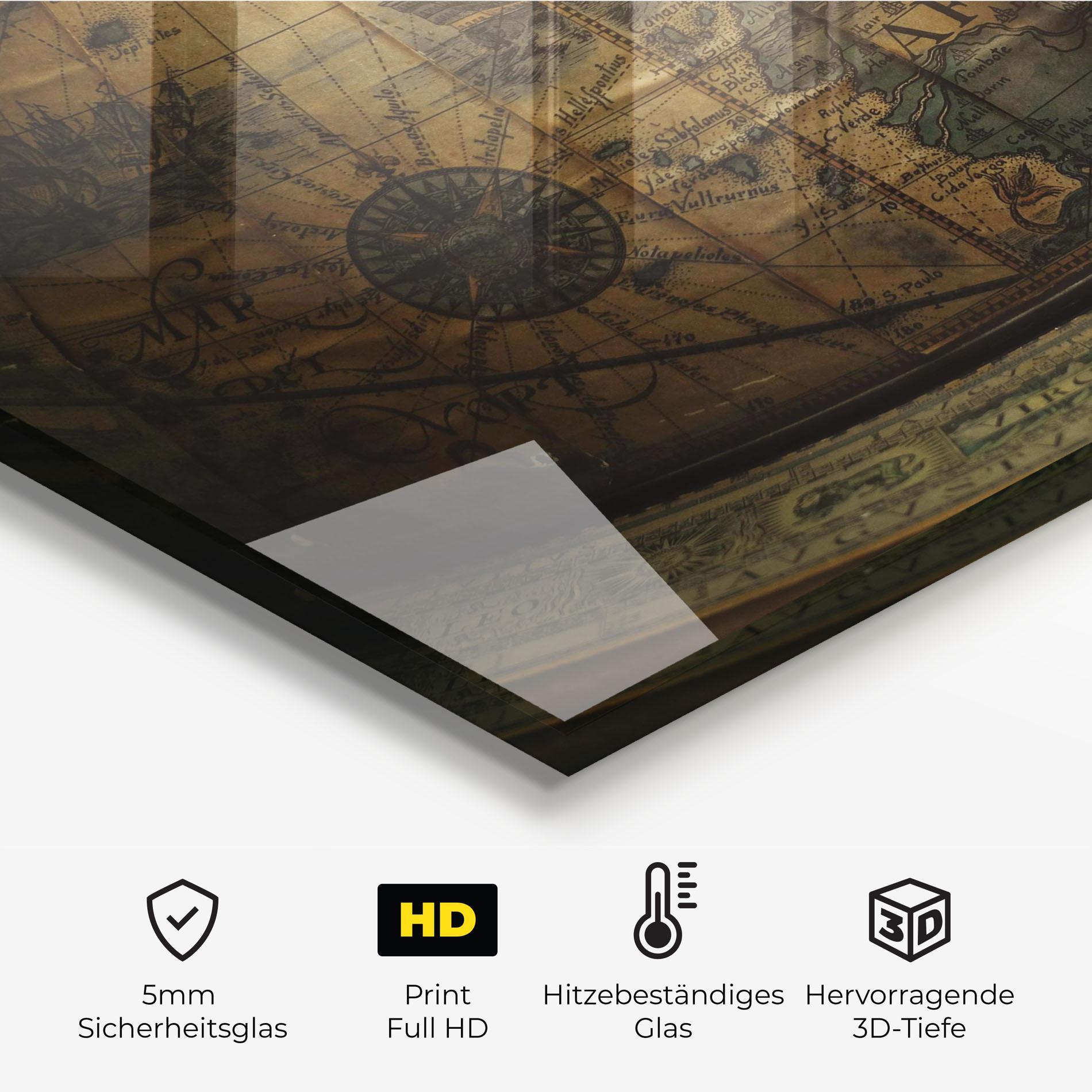 Küchenrückwand Glas Globe Map mockup 2