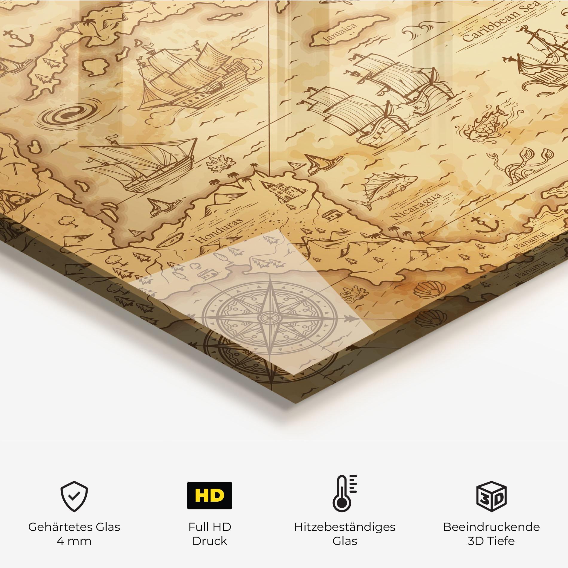 Küchenrückwand Glas Caribbean Sea mockup 2