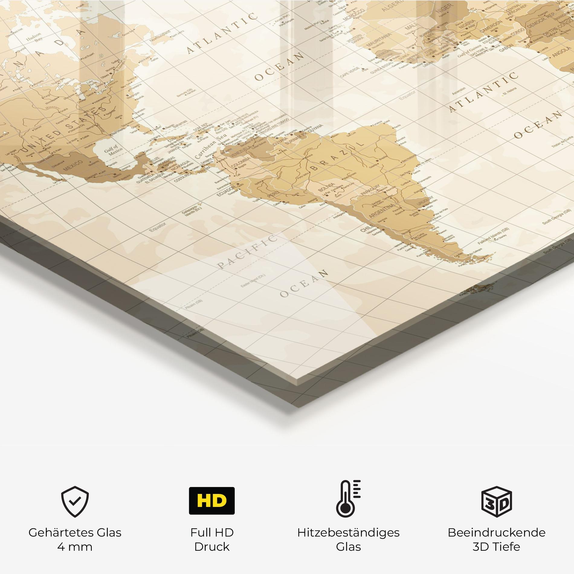 Küchenrückwand Glas Cream Color Map mockup 2