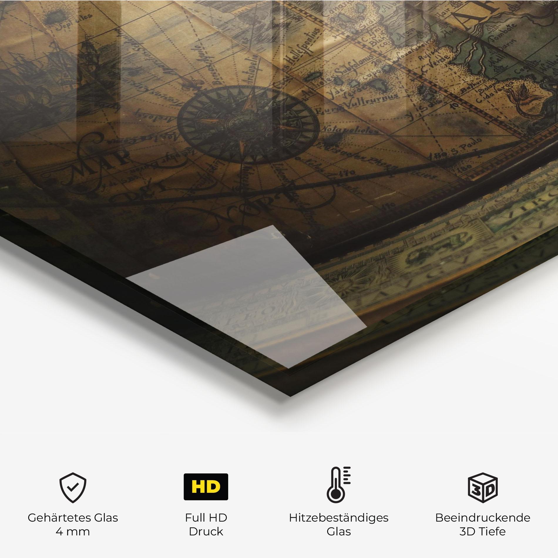 Küchenrückwand Glas Globe Map mockup 2