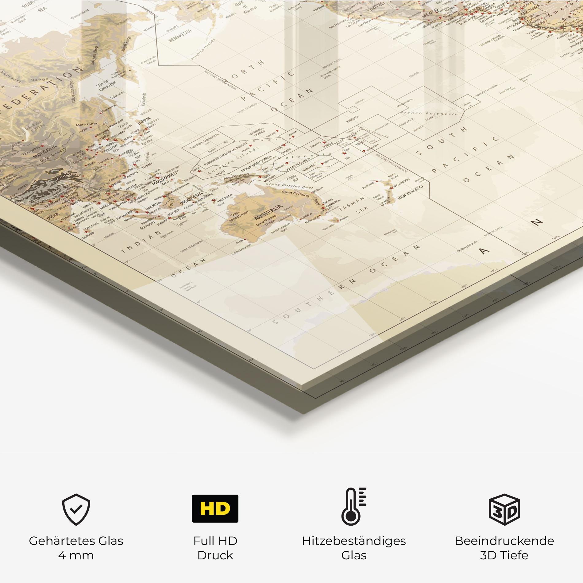 Küchenrückwand Glas Old Canada Map mockup 2