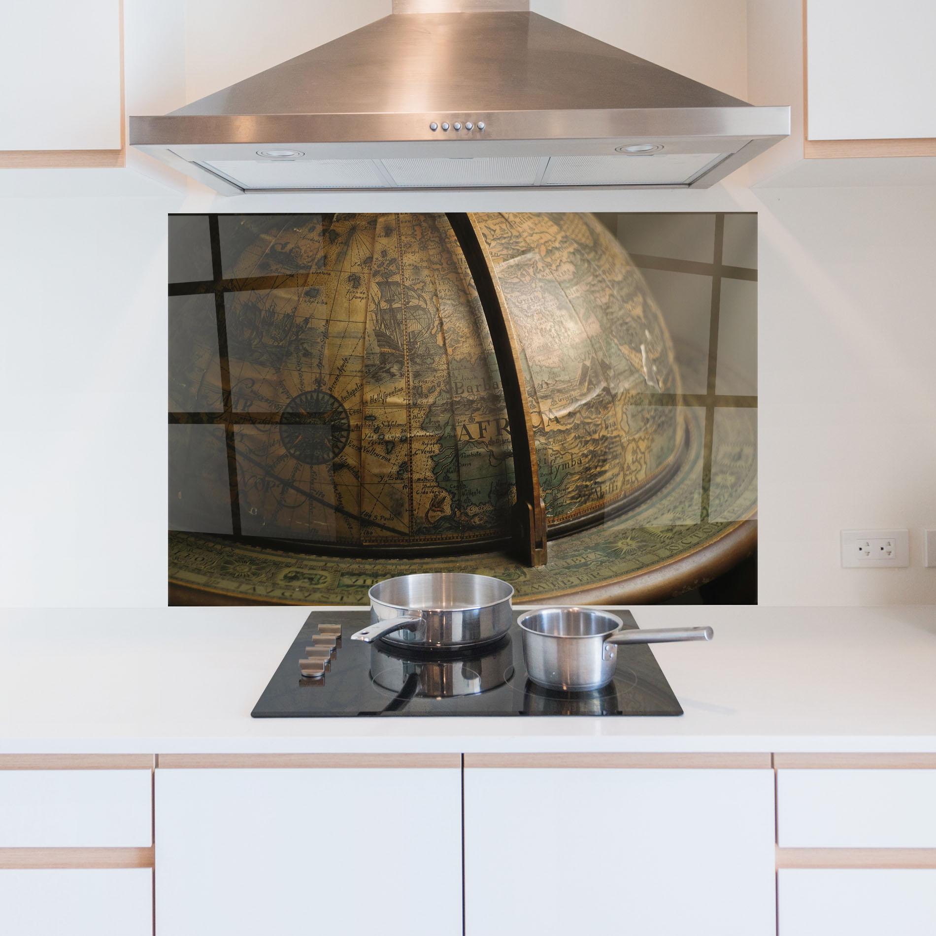 Küchenrückwand Glas Globe Map mockup 5