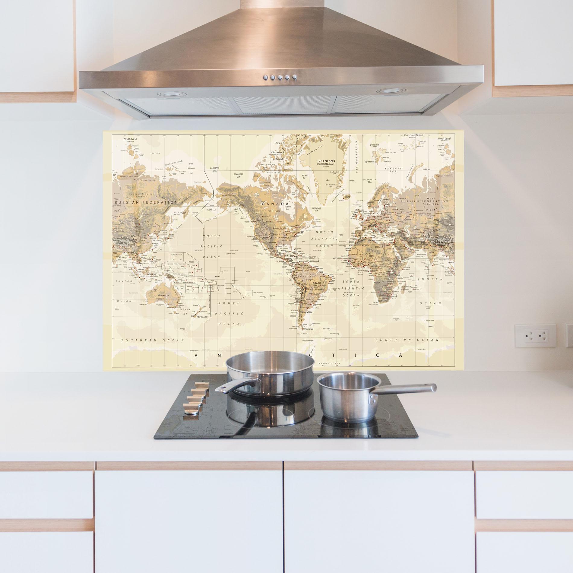 Küchenrückwand Glas Old Canada Map mockup 5