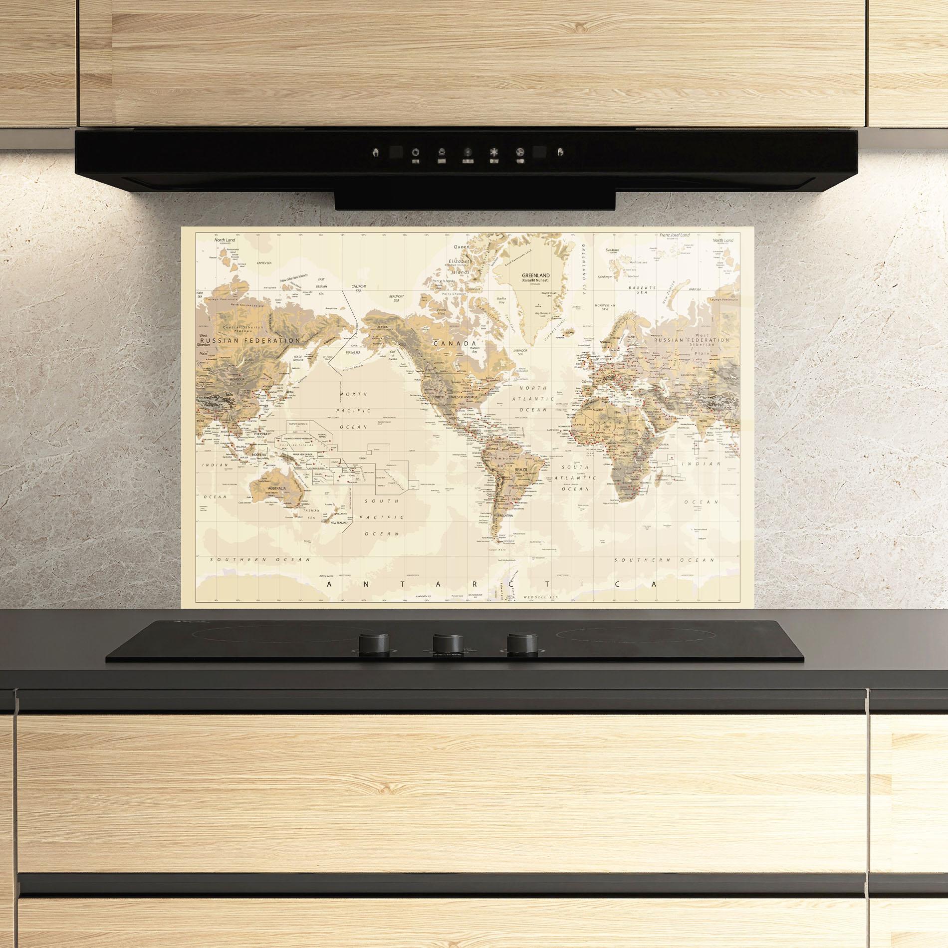 Küchenrückwand Glas Old Canada Map mockup 3