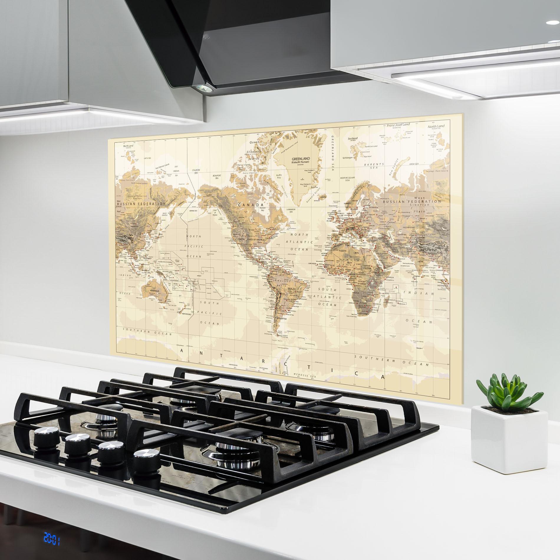 Küchenrückwand Glas Old Canada Map mockup 6