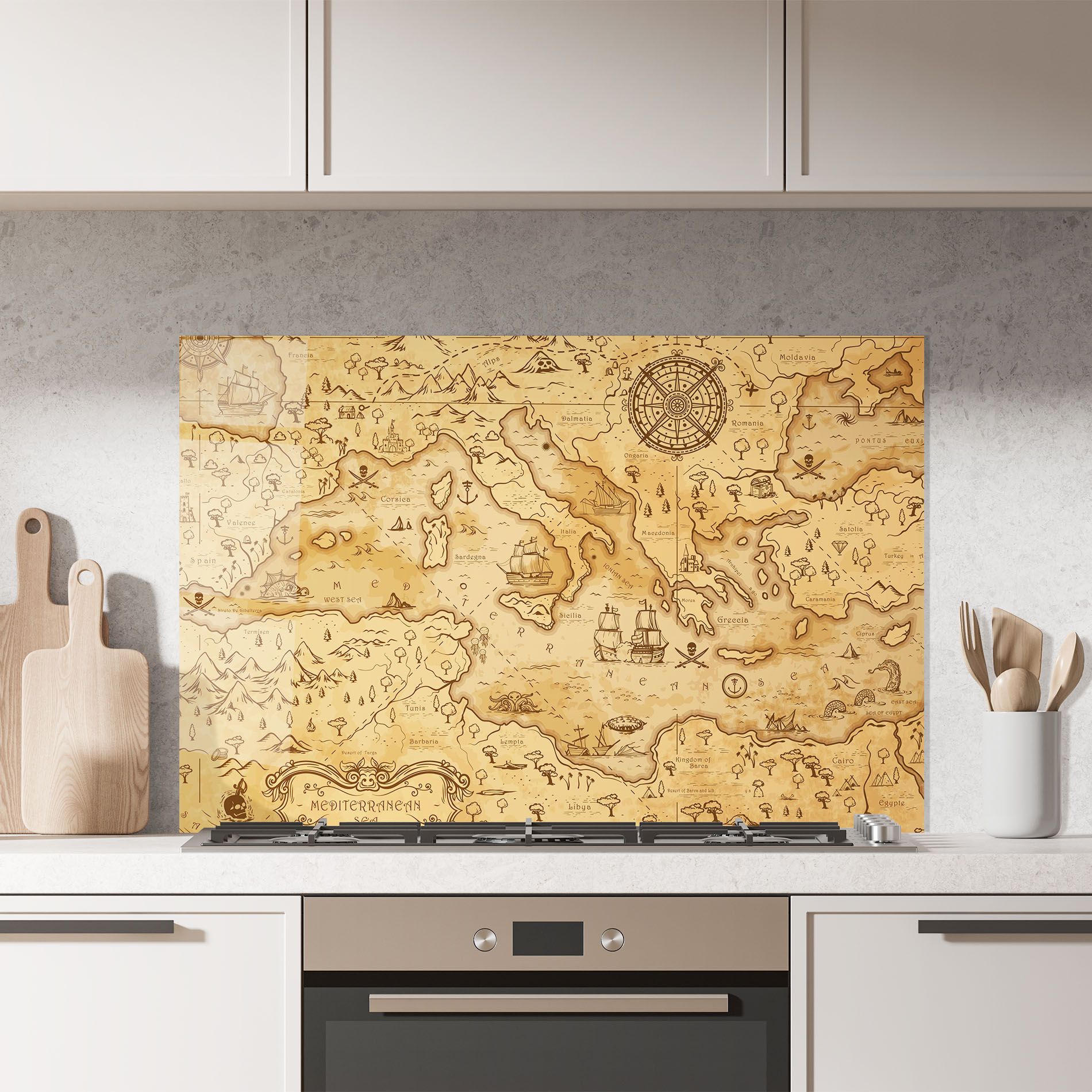 Cream Brown Map mockup 7