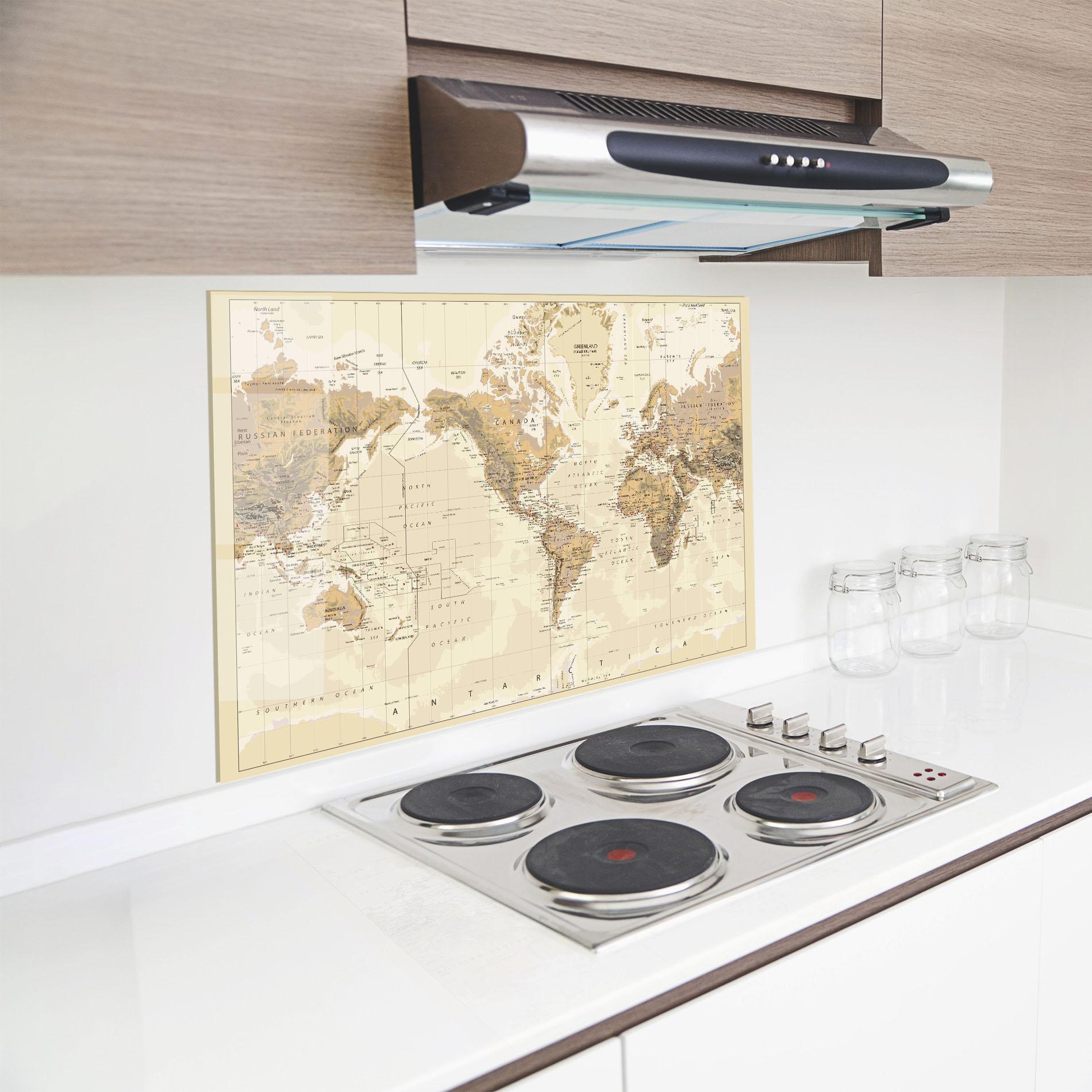 Küchenrückwand Glas Old Canada Map mockup 8