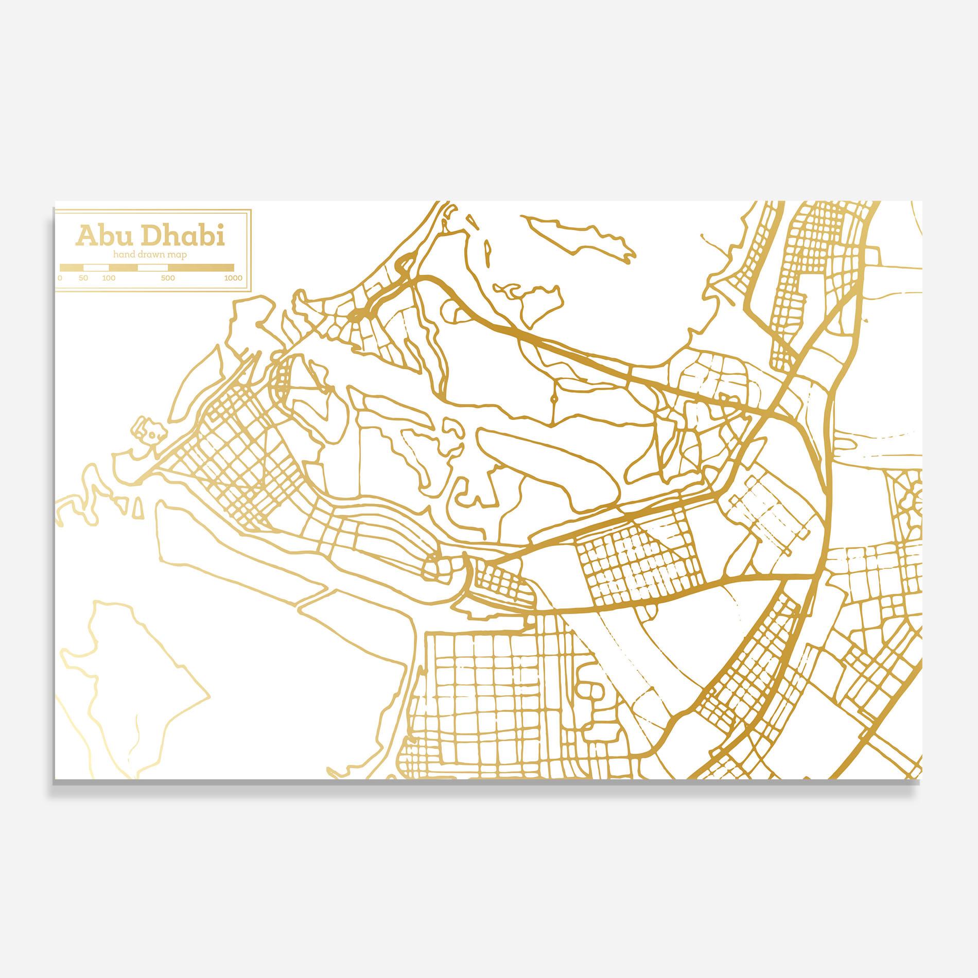 Küchenrückwand Glas Abu Dhabi Map mockup 0