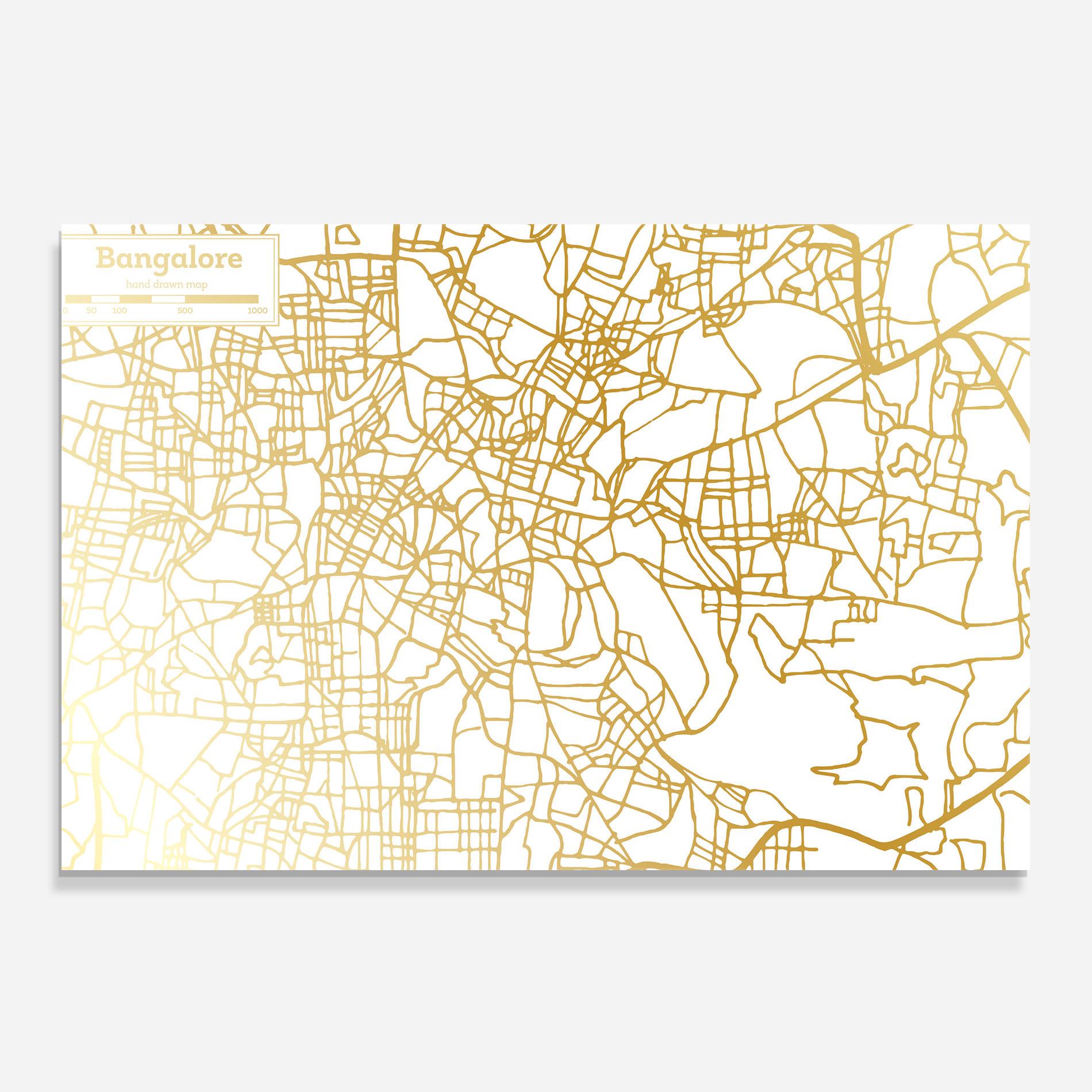 Küchenrückwand Glas Bangalore Map mockup 0