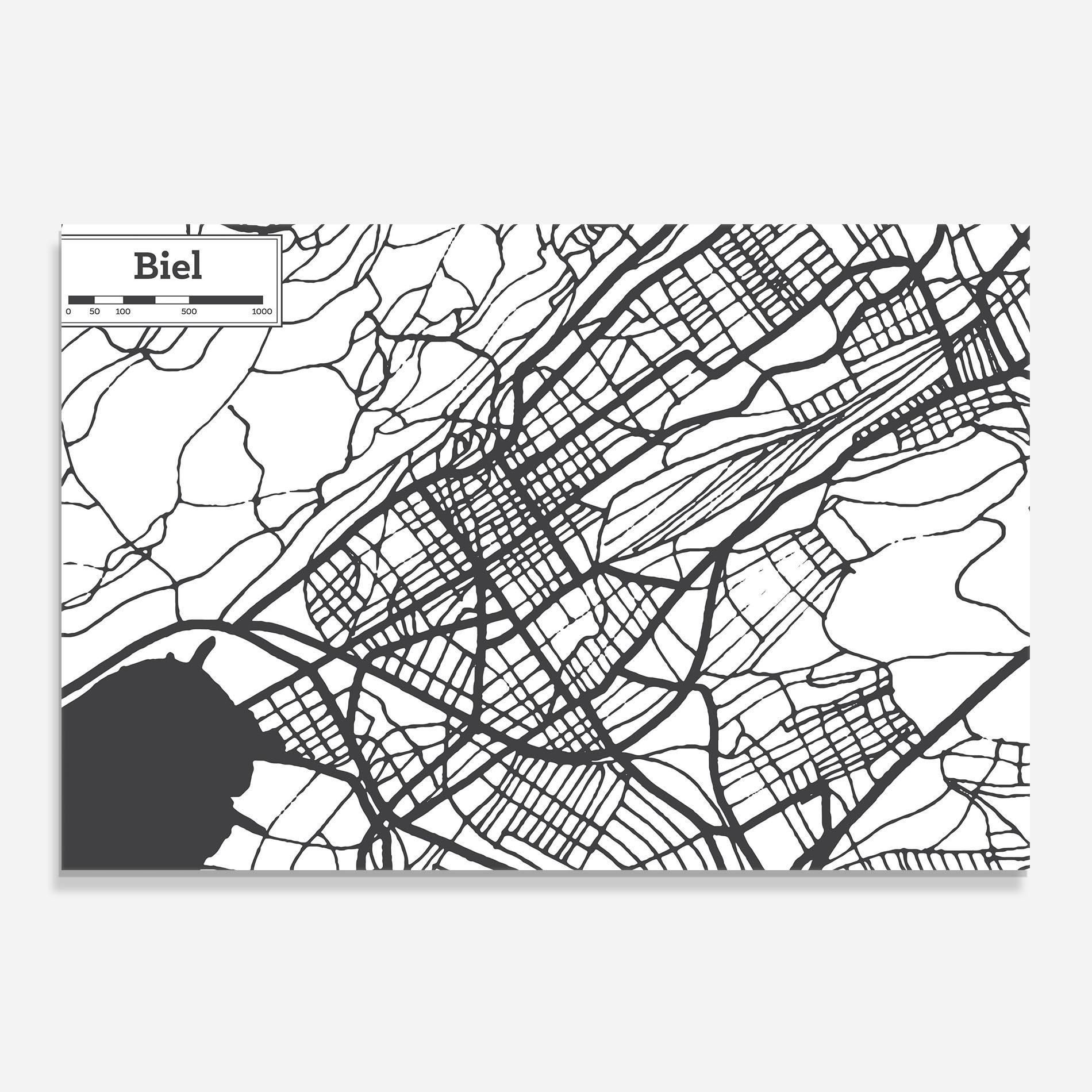 Küchenrückwand Glas Biel Map mockup 0