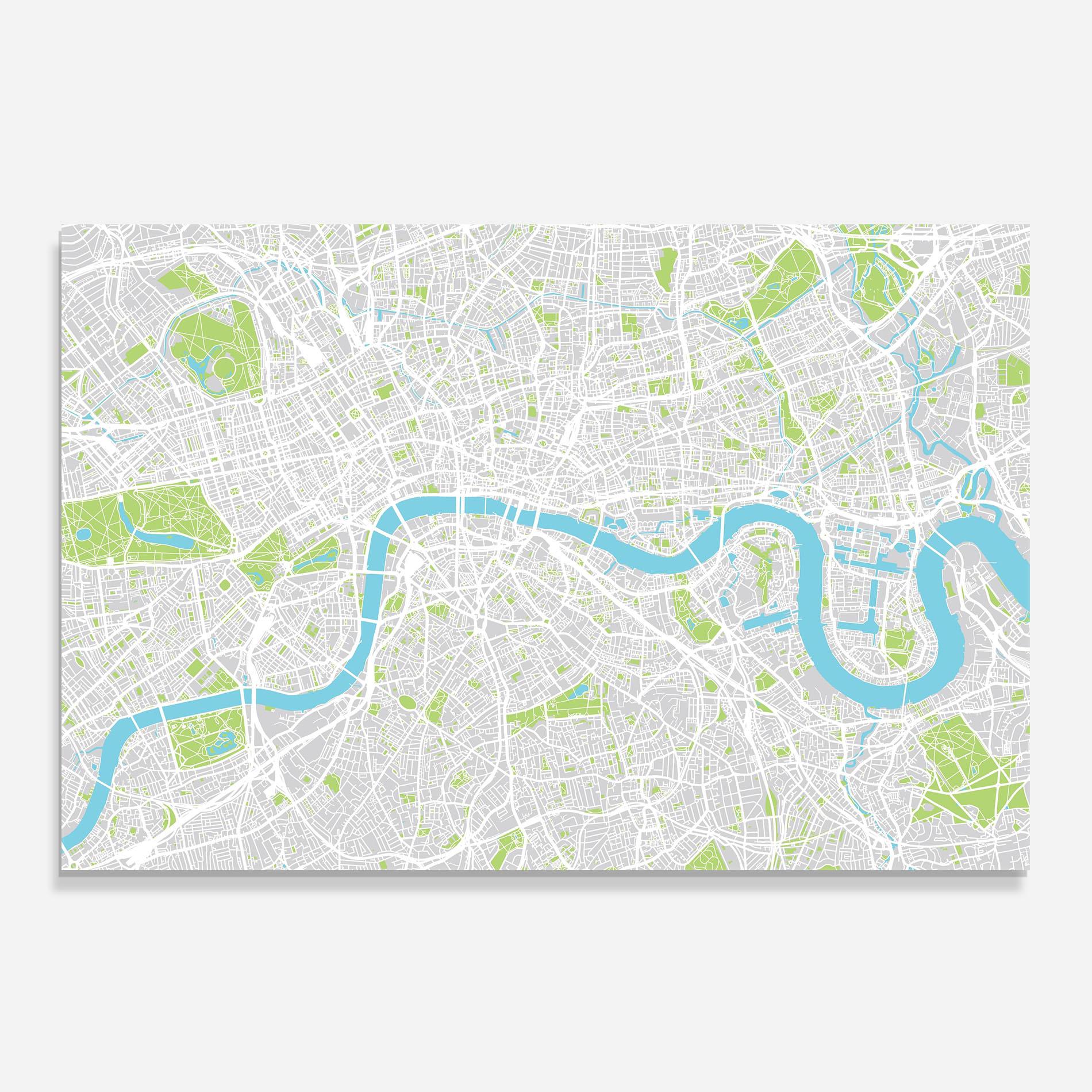 Küchenrückwand Glas City Color Map mockup 0