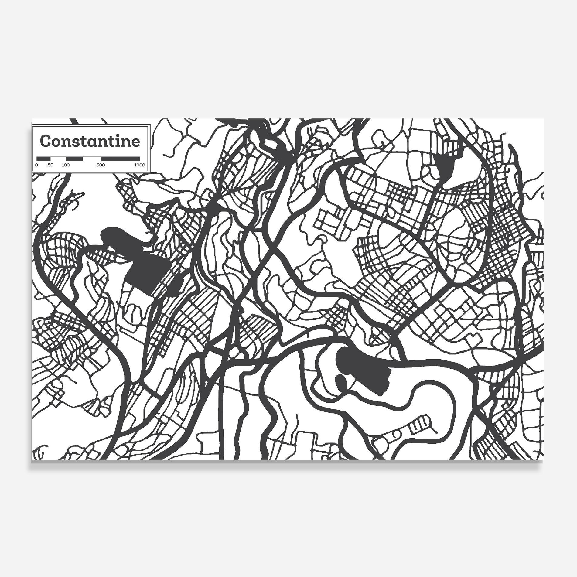 Küchenrückwand Glas Constantine Map mockup 0