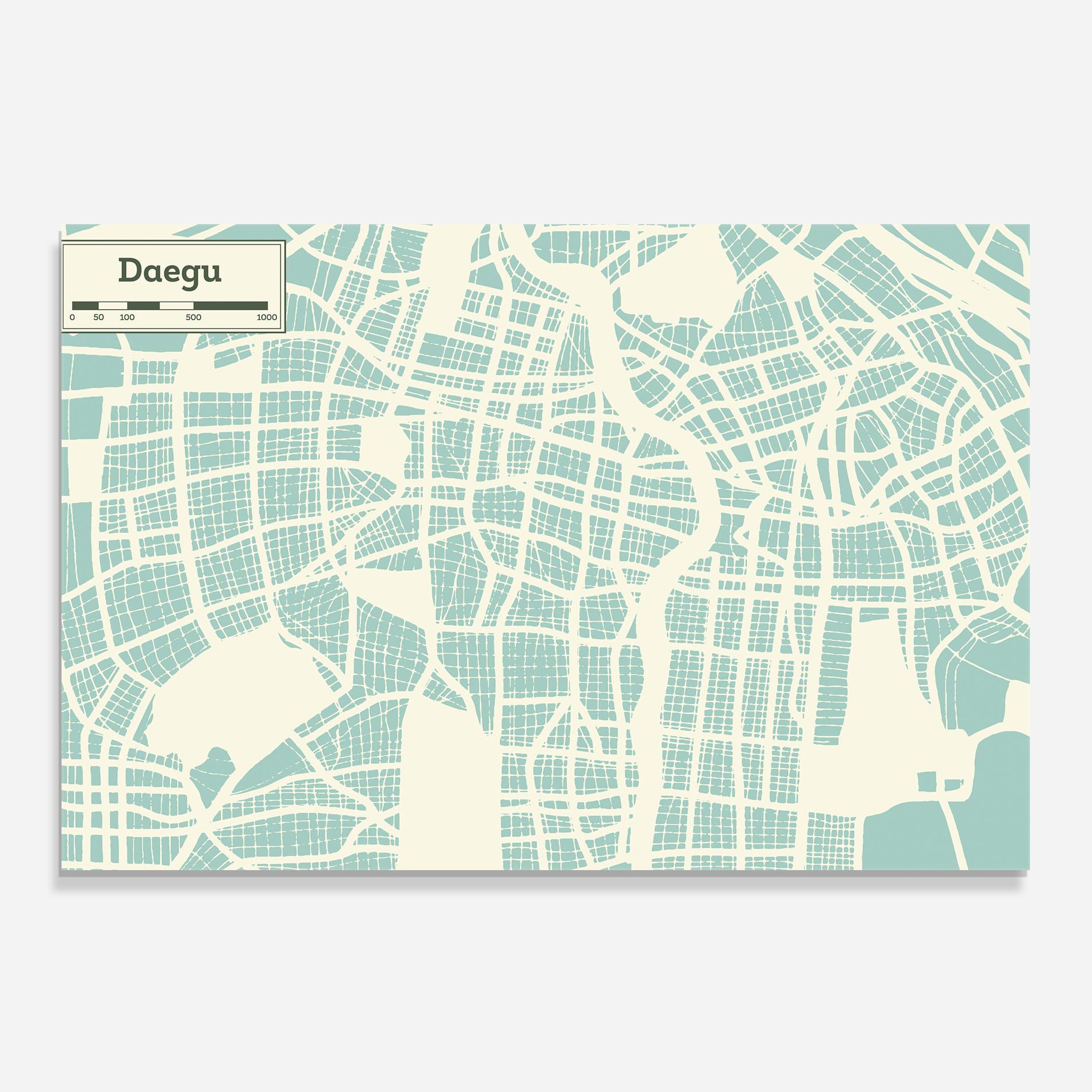 Küchenrückwand Glas Daegu Map mockup 0