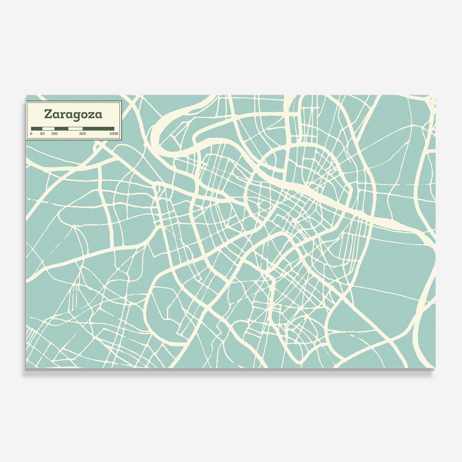 Küchenrückwand Glas Zaragoza Map mockup 0
