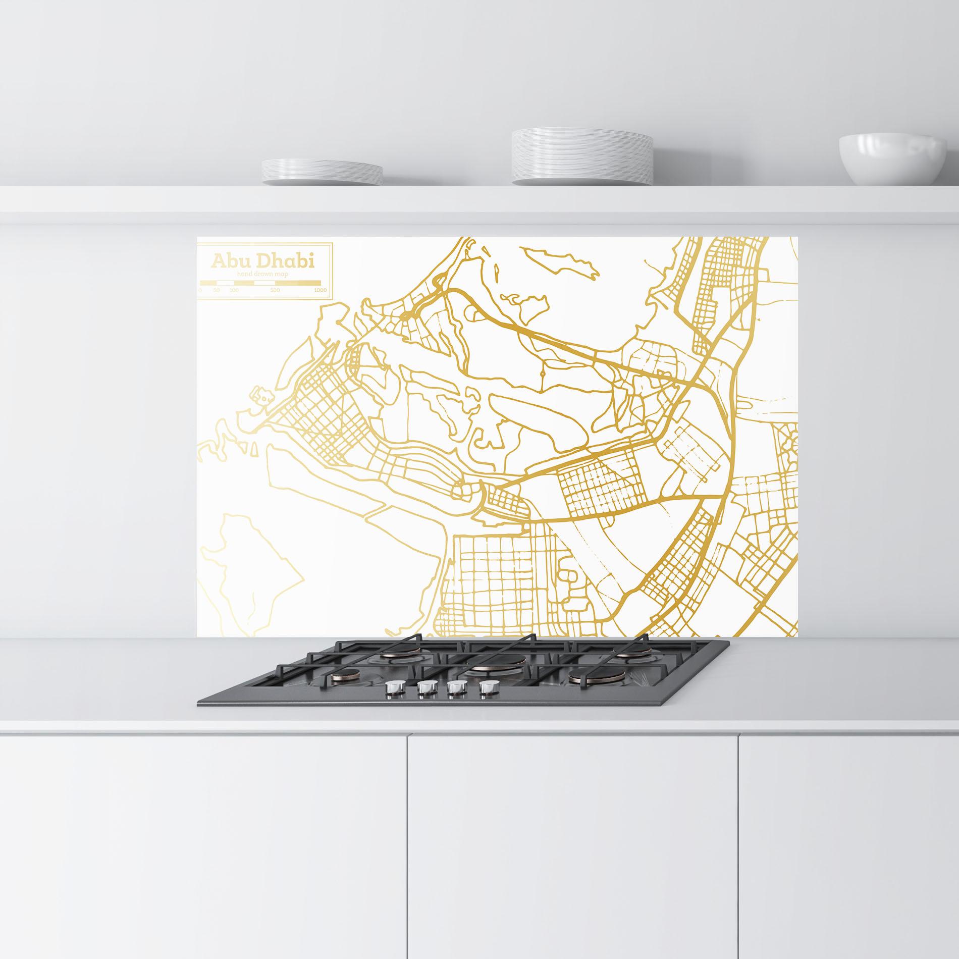Küchenrückwand Glas Abu Dhabi Map mockup 9
