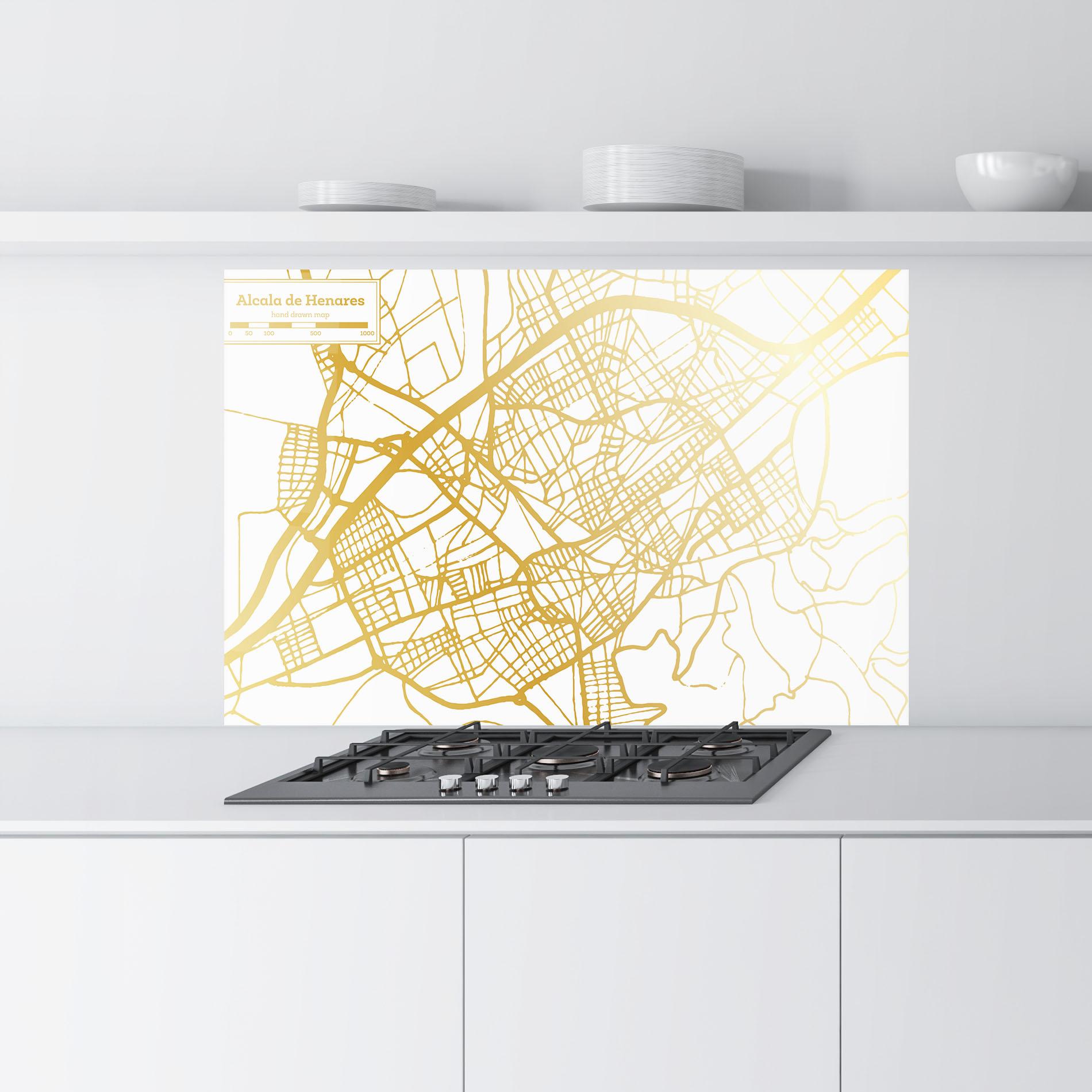 Küchenrückwand Glas Alcala De Henares Map mockup 9