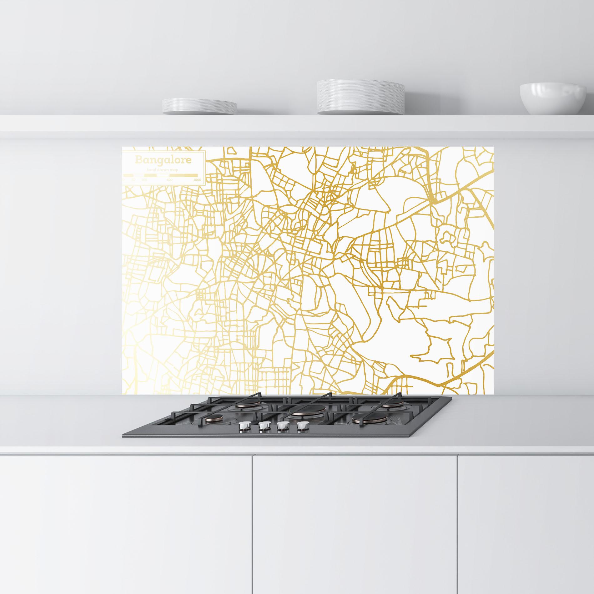 Küchenrückwand Glas Bangalore Map mockup 9