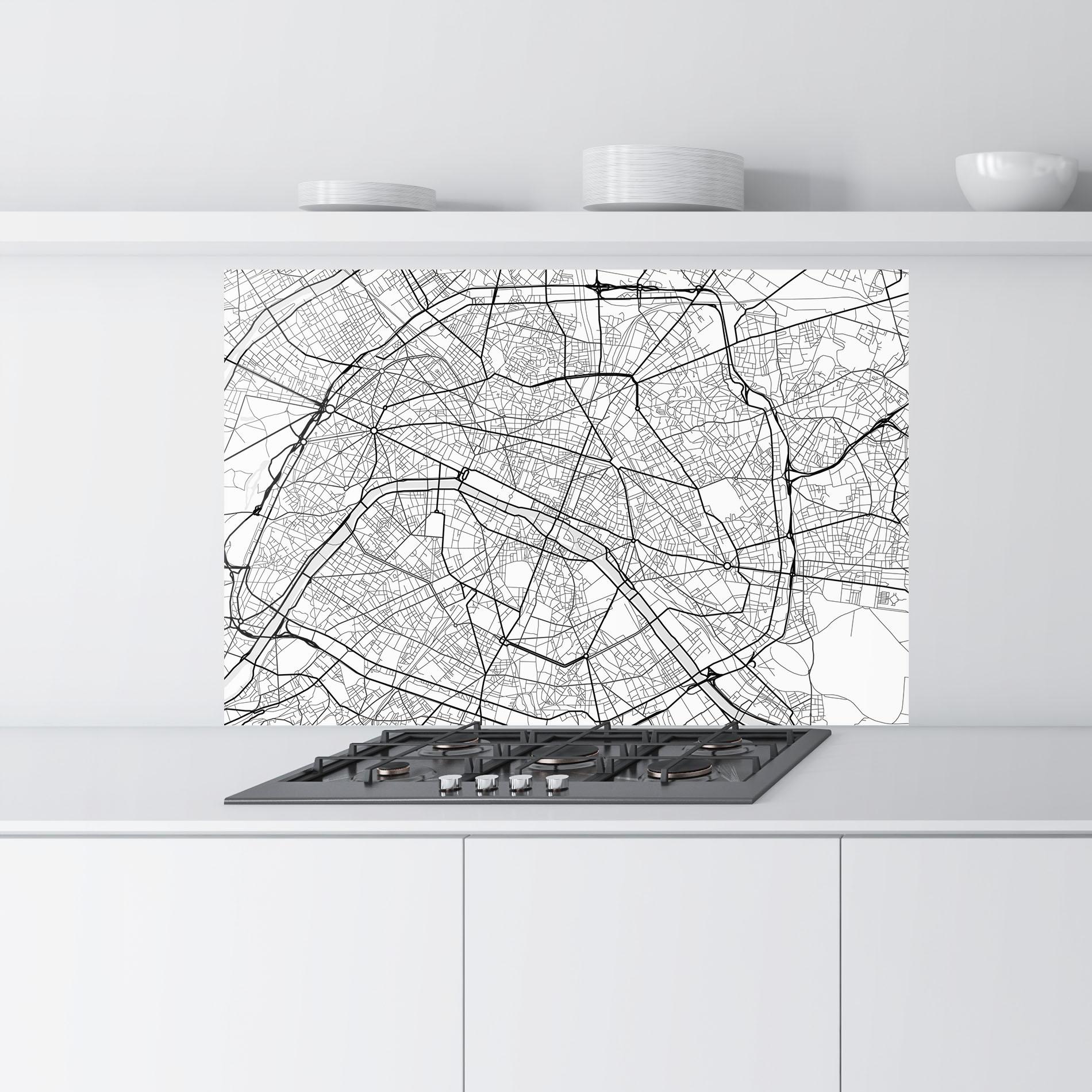 Küchenrückwand Glas City Black Line mockup 9