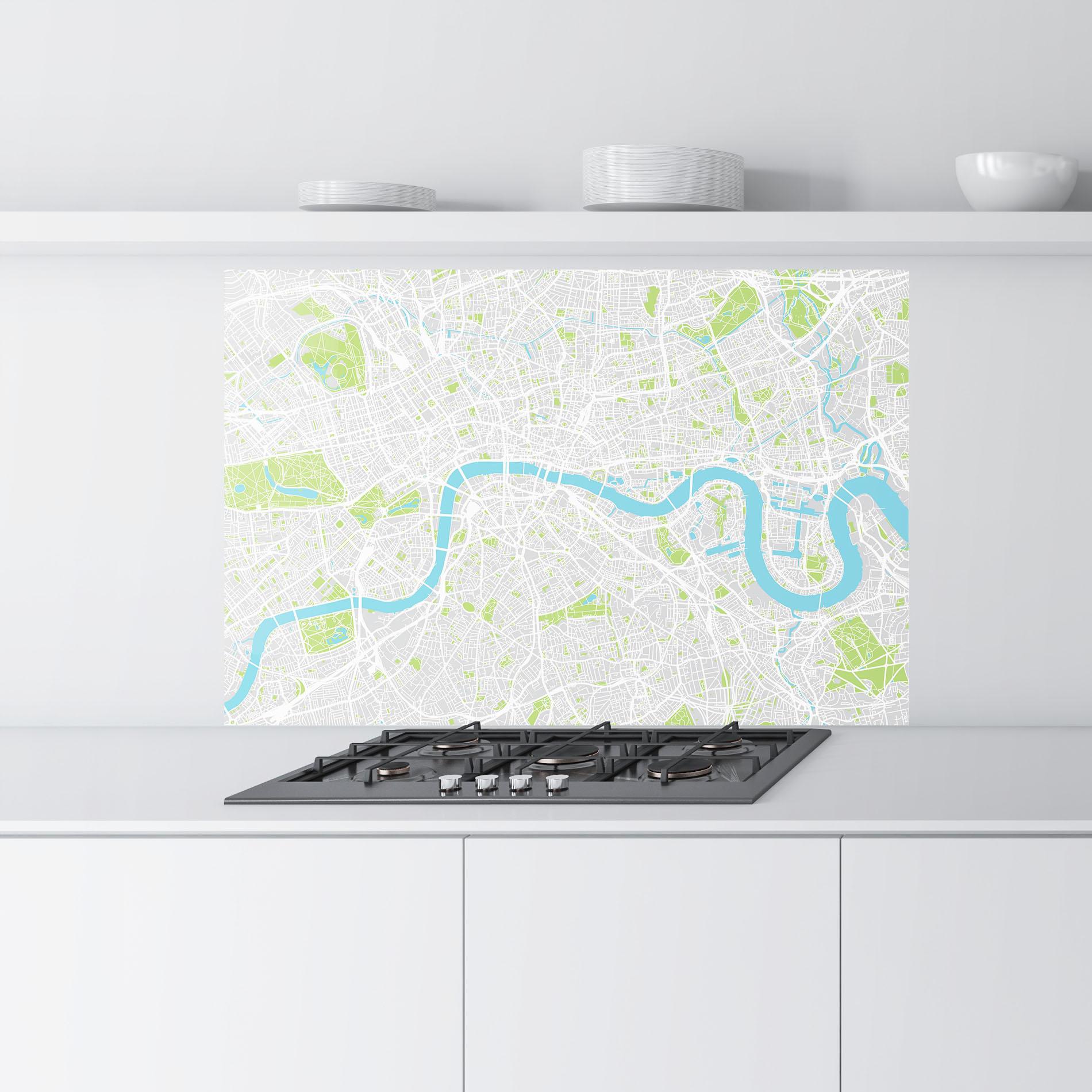 Küchenrückwand Glas City Color Map mockup 9