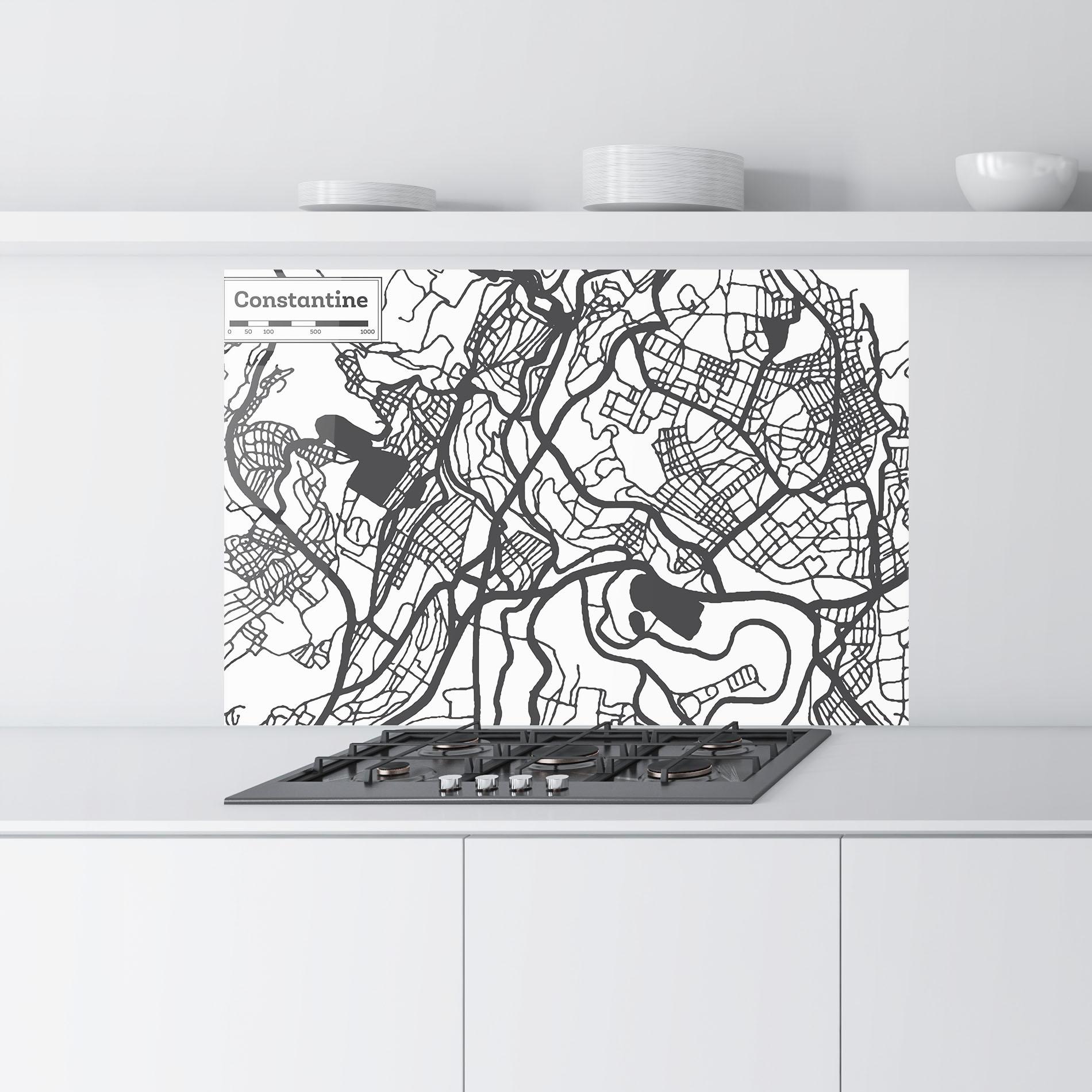 Küchenrückwand Glas Constantine Map mockup 9