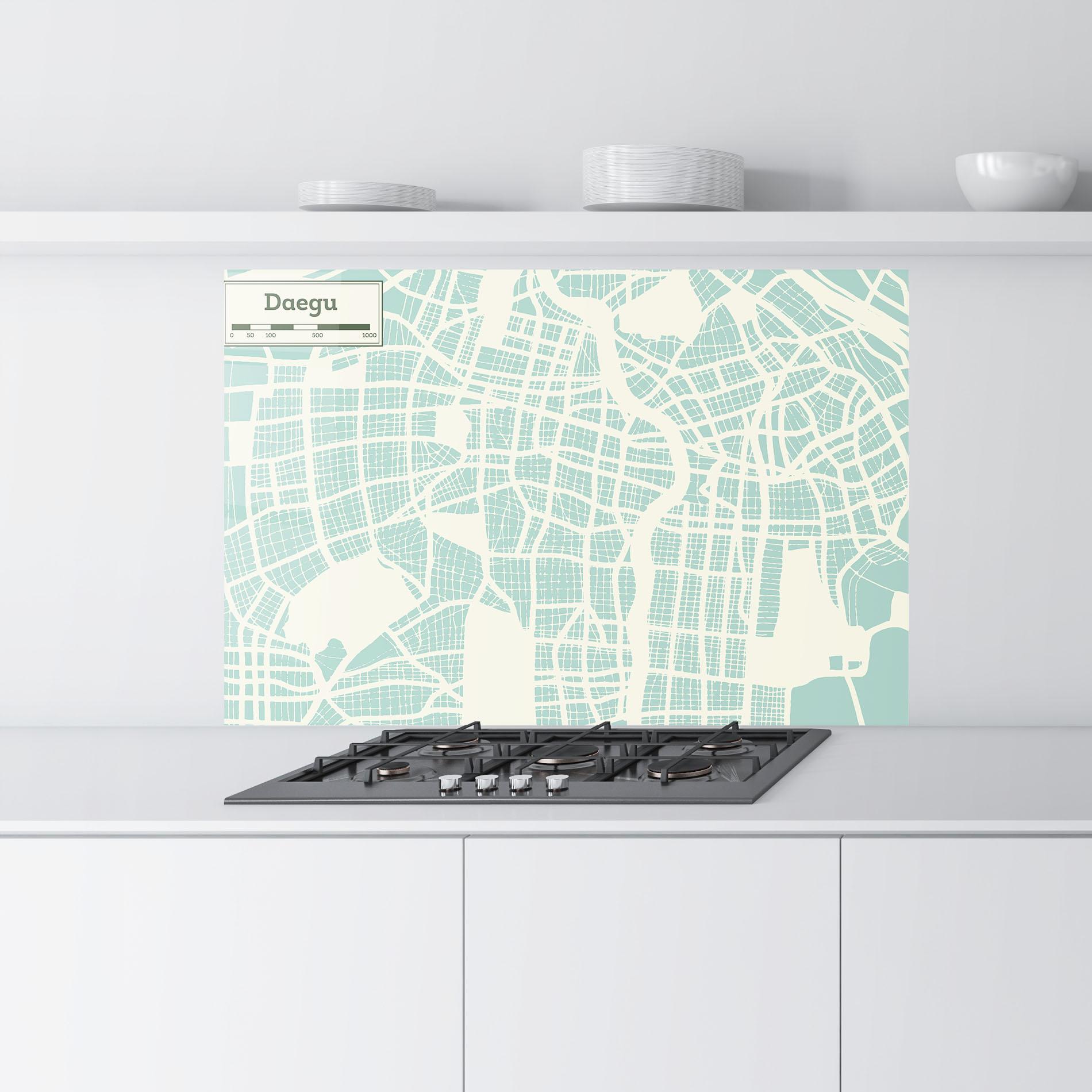 Küchenrückwand Glas Daegu Map mockup 9