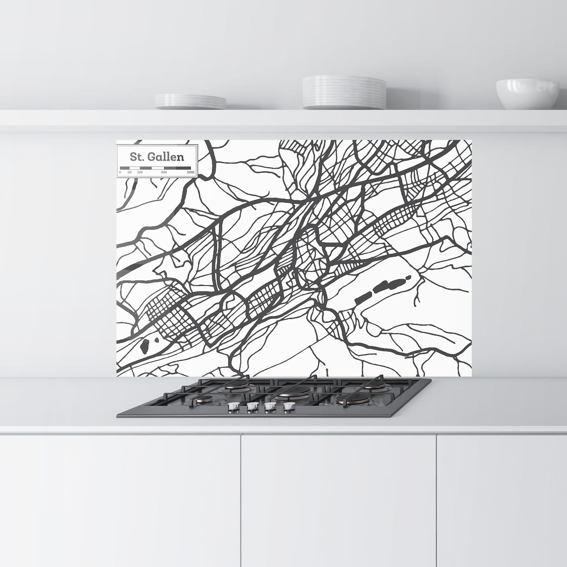 Küchenrückwand Glas St Gallen Map mockup 9