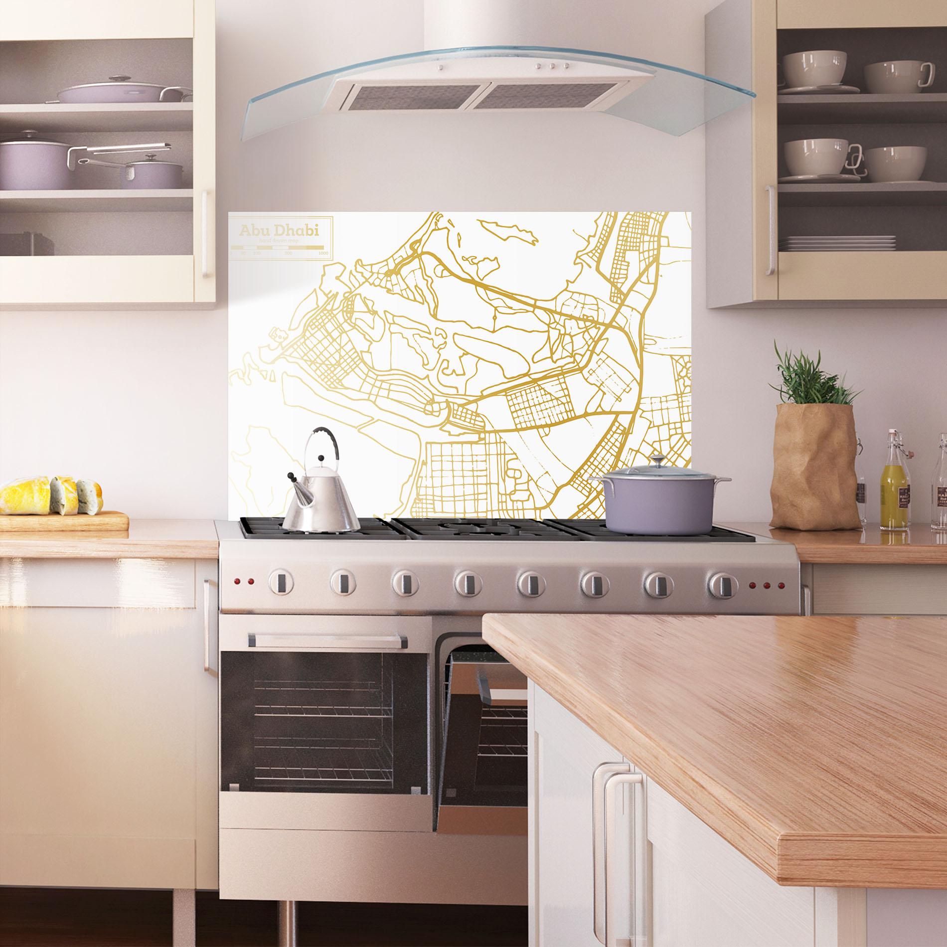 Küchenrückwand Glas Abu Dhabi Map mockup 1