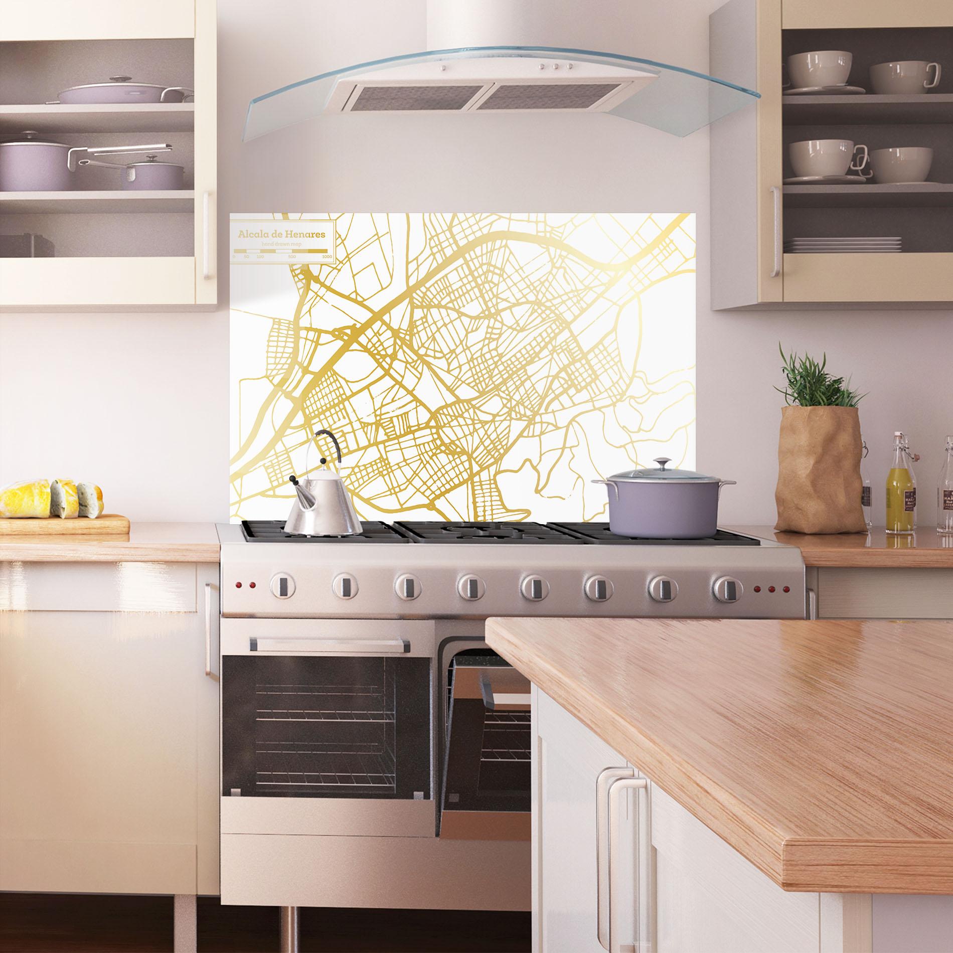 Küchenrückwand Glas Alcala De Henares Map mockup 1