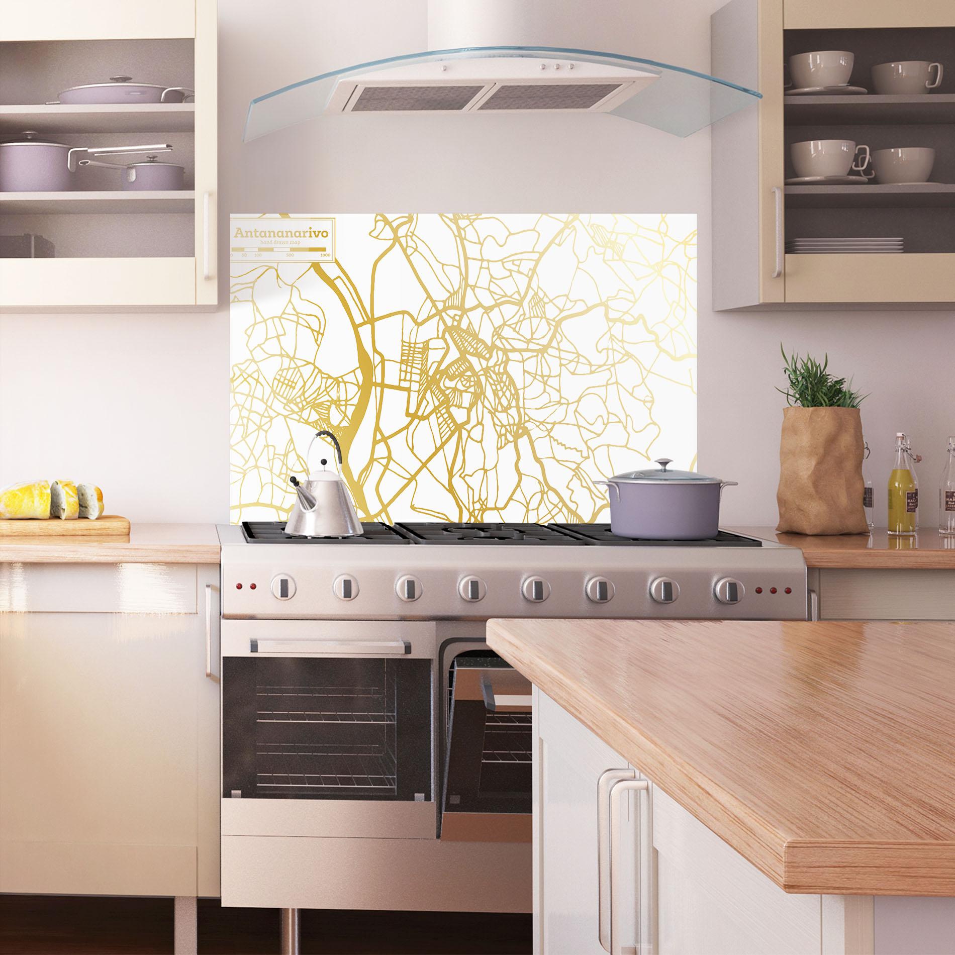 Küchenrückwand Glas Antananarivo Map mockup 1