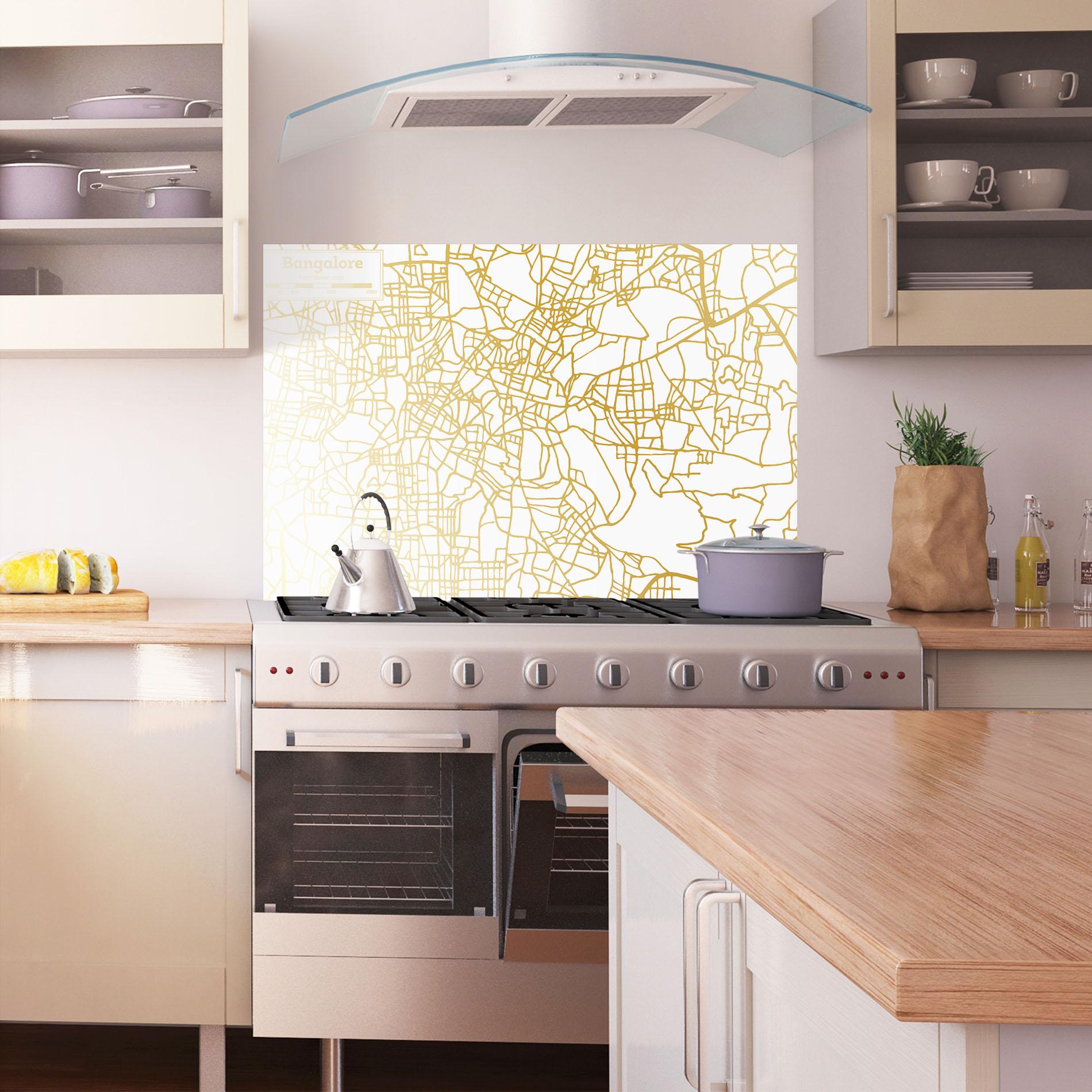Küchenrückwand Glas Bangalore Map mockup 1