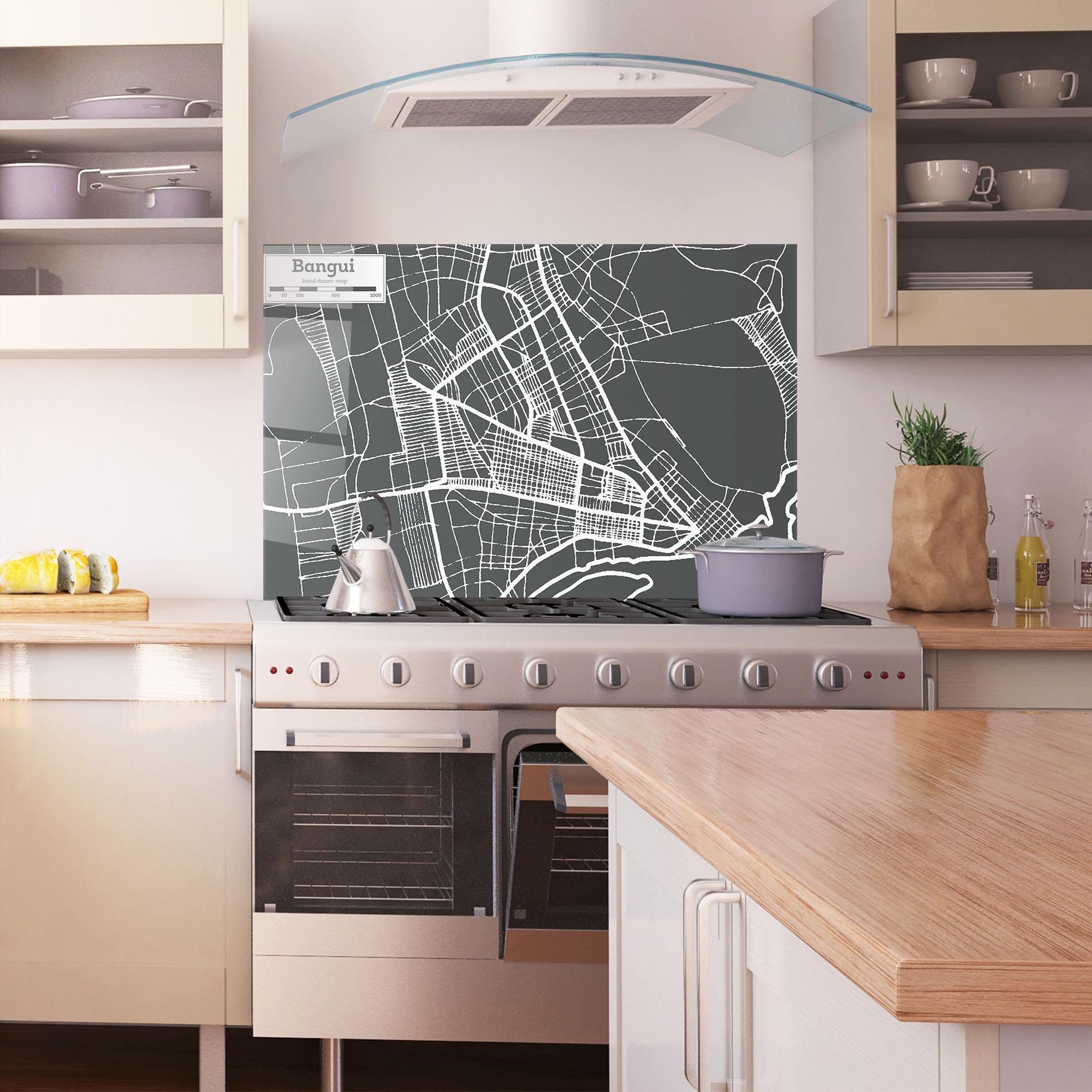 Küchenrückwand Glas Bangui Map mockup 1