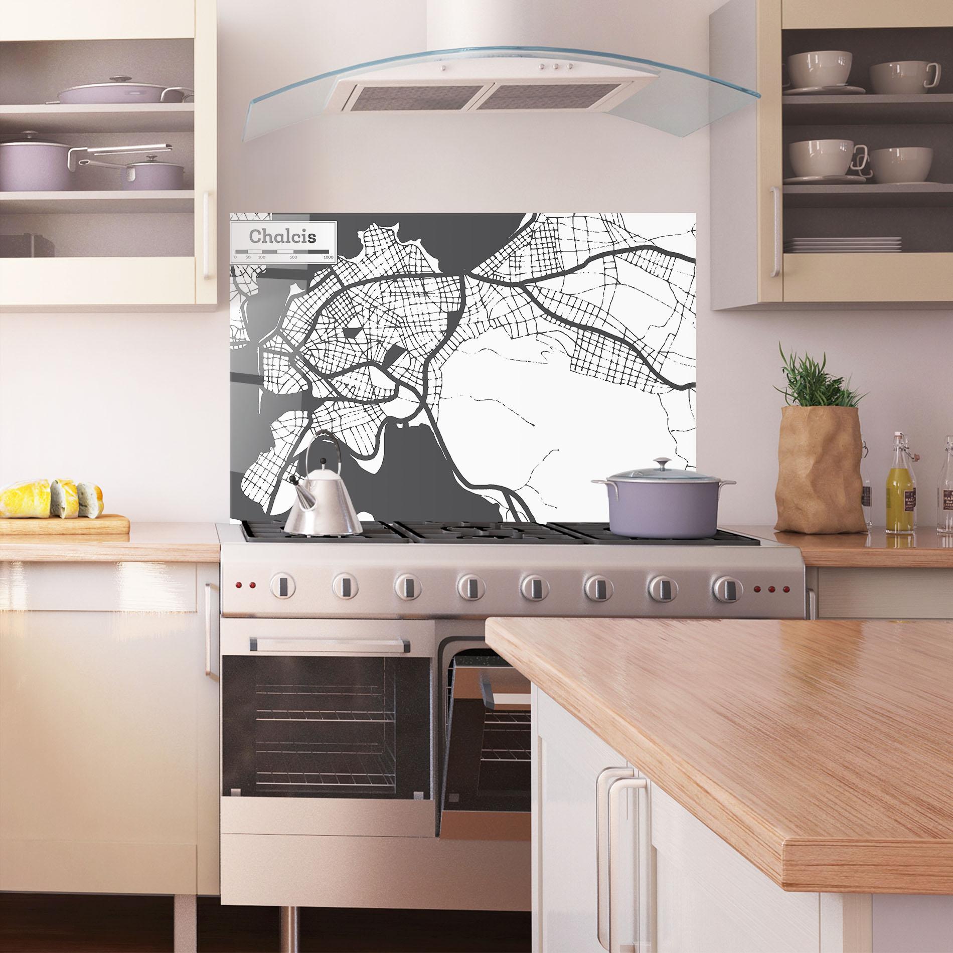 Küchenrückwand Glas Chalcis Map mockup 1