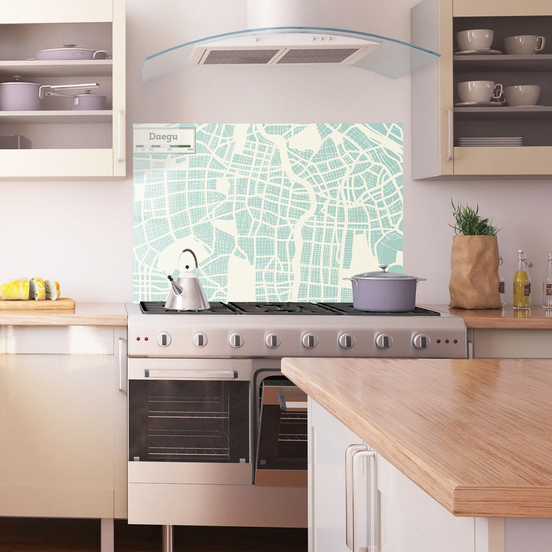 Küchenrückwand Glas Daegu Map mockup 1