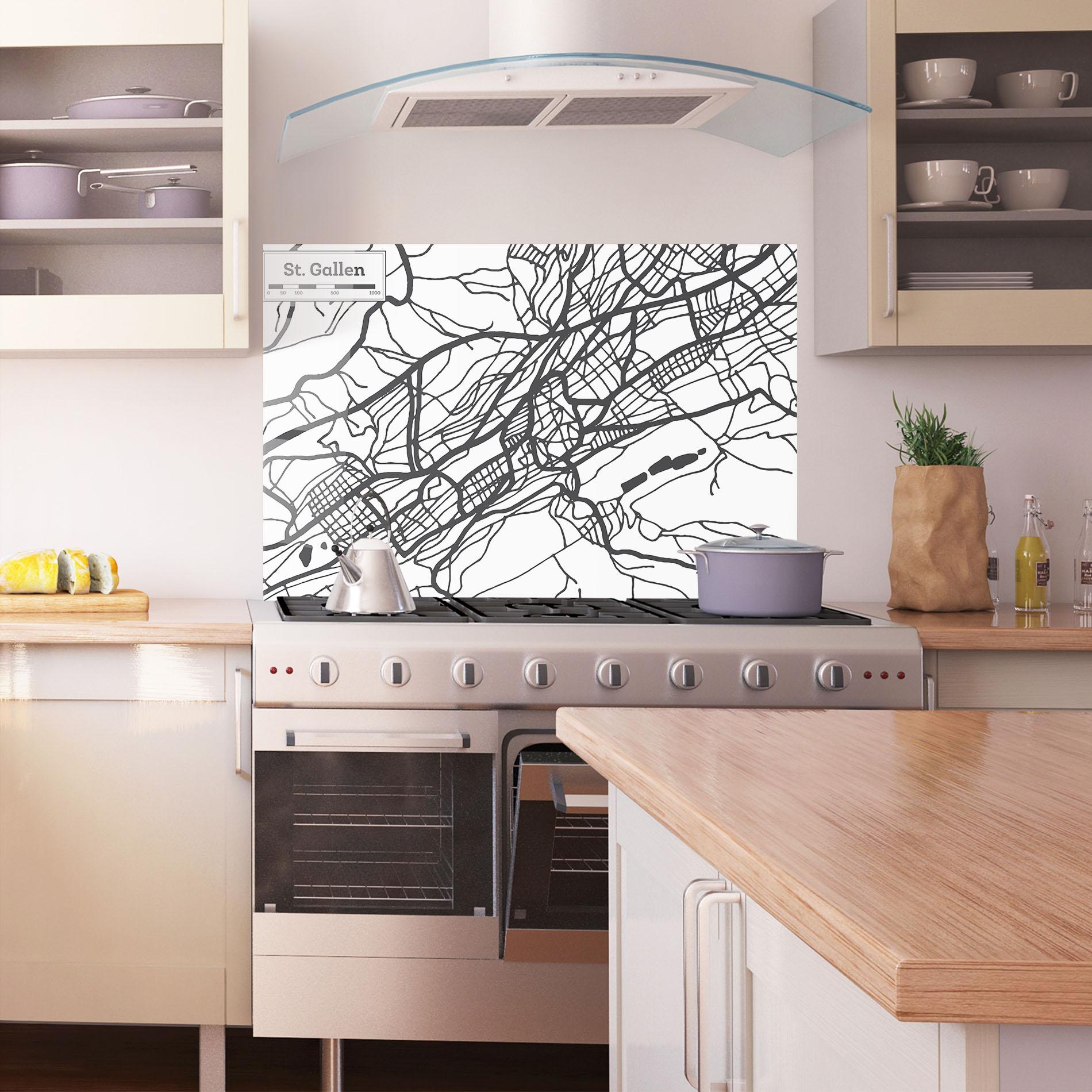 Küchenrückwand Glas St Gallen Map mockup 1