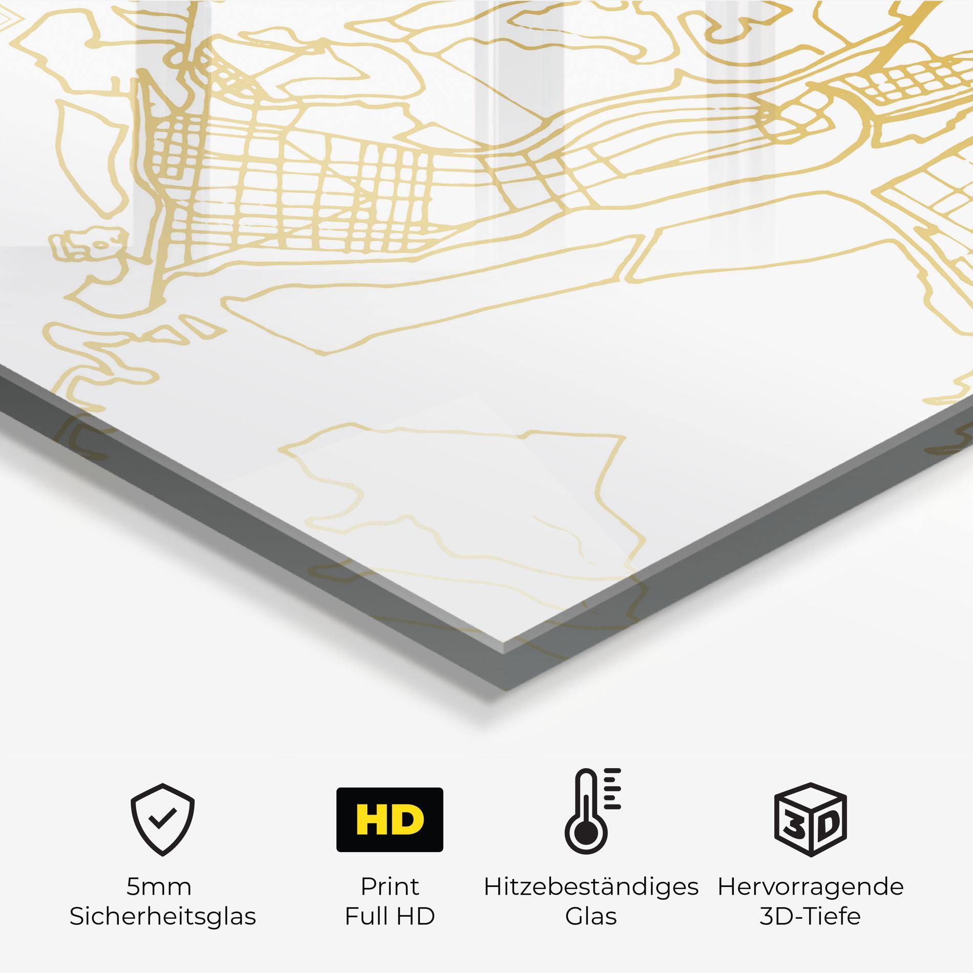 Küchenrückwand Glas Abu Dhabi Map mockup 2