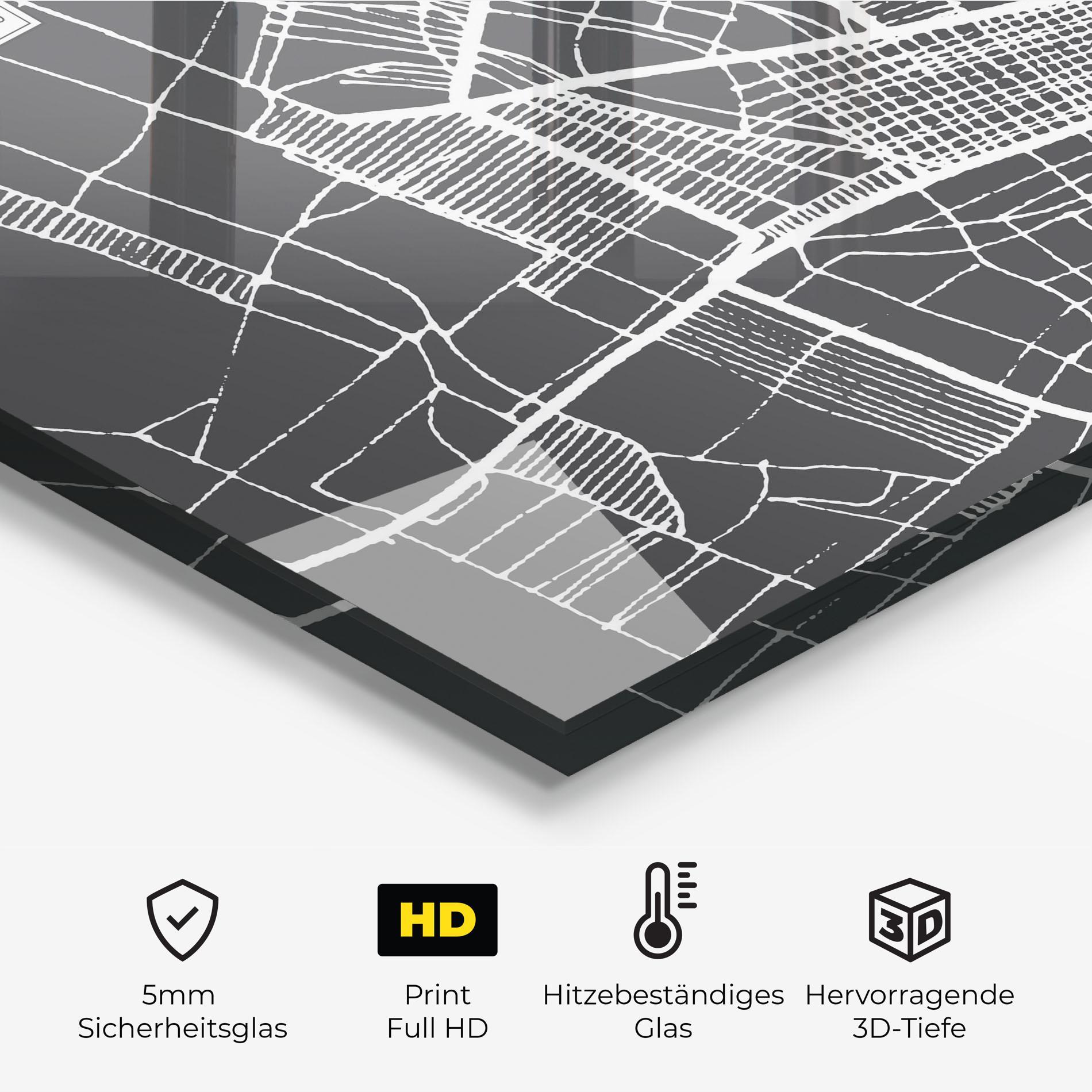 Küchenrückwand Glas Bangui Map mockup 2