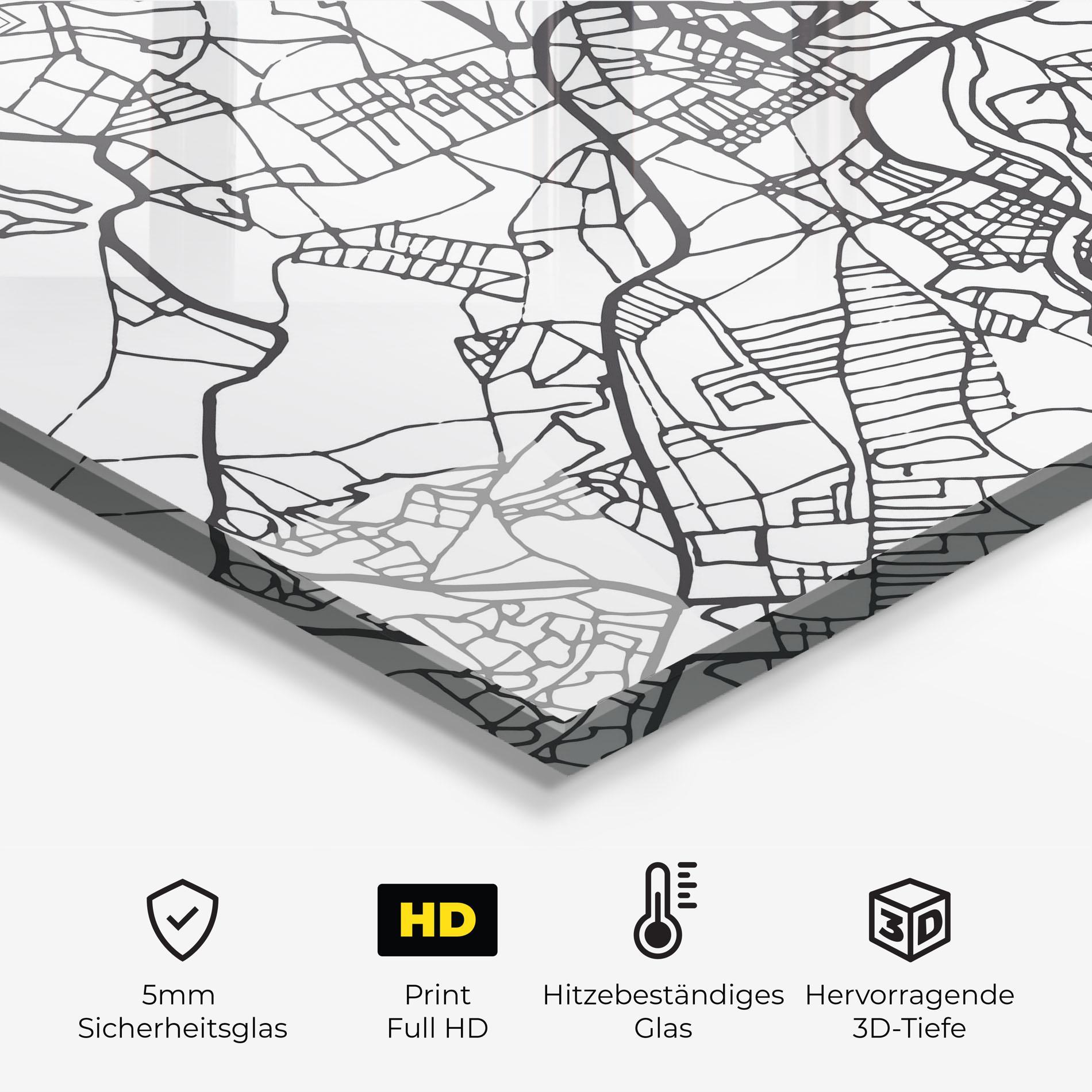 Küchenrückwand Glas Belfast Map mockup 2