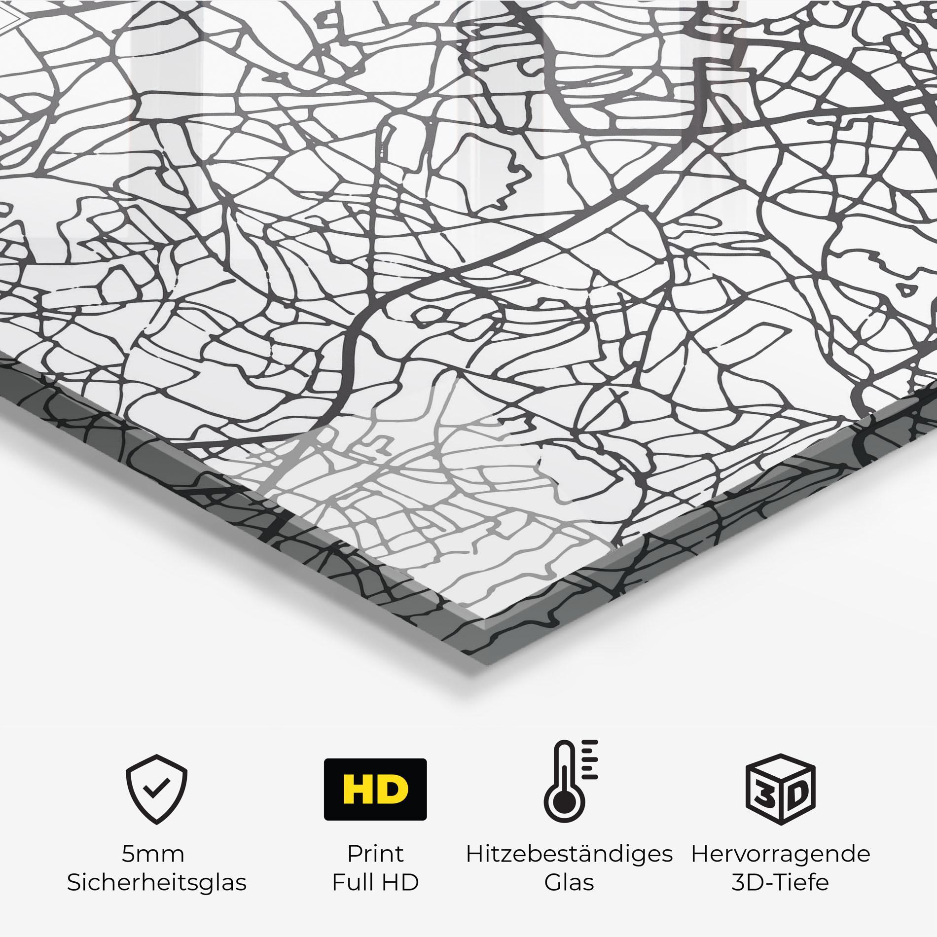 Küchenrückwand Glas Birmingham Map mockup 2