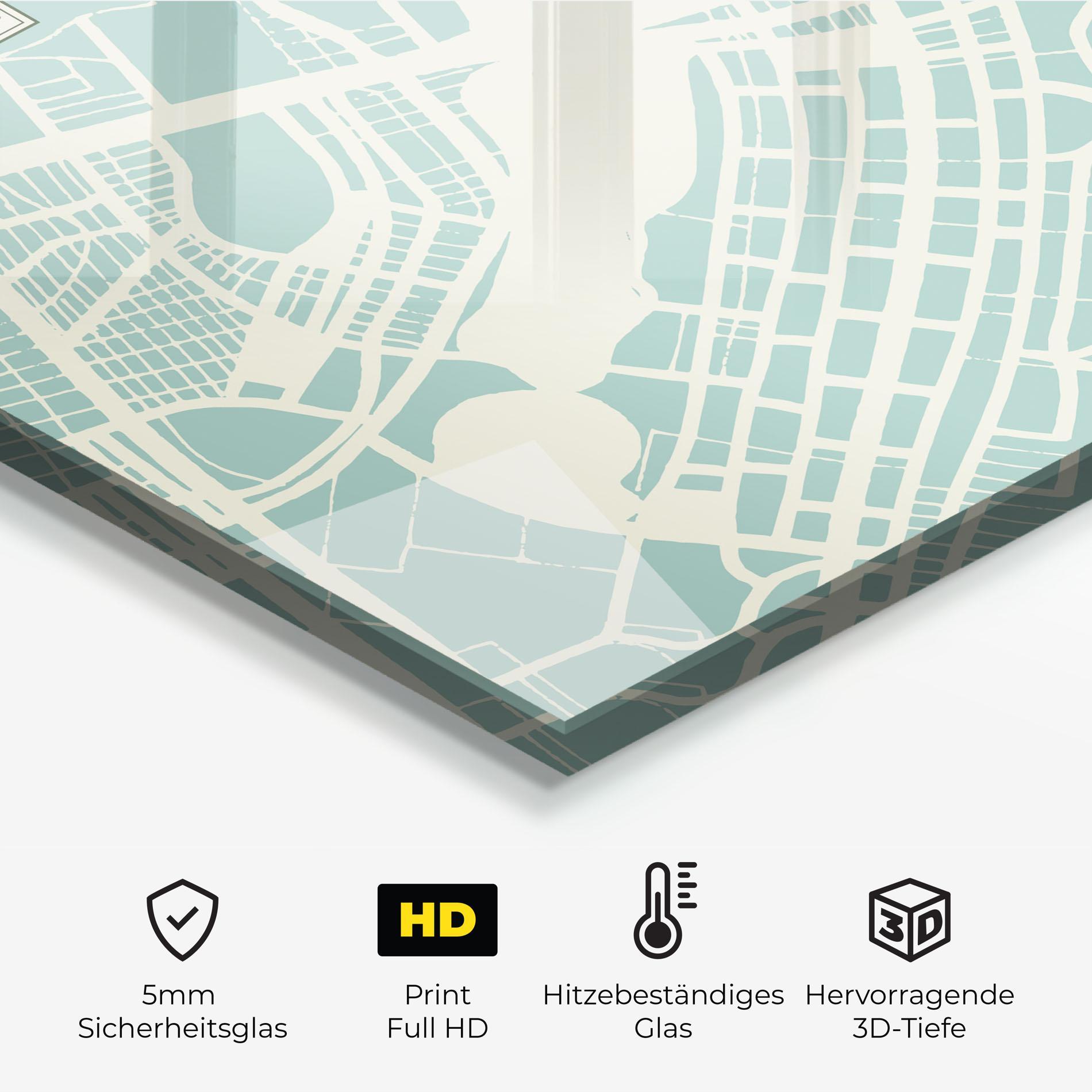 Küchenrückwand Glas Brasilia Map mockup 2