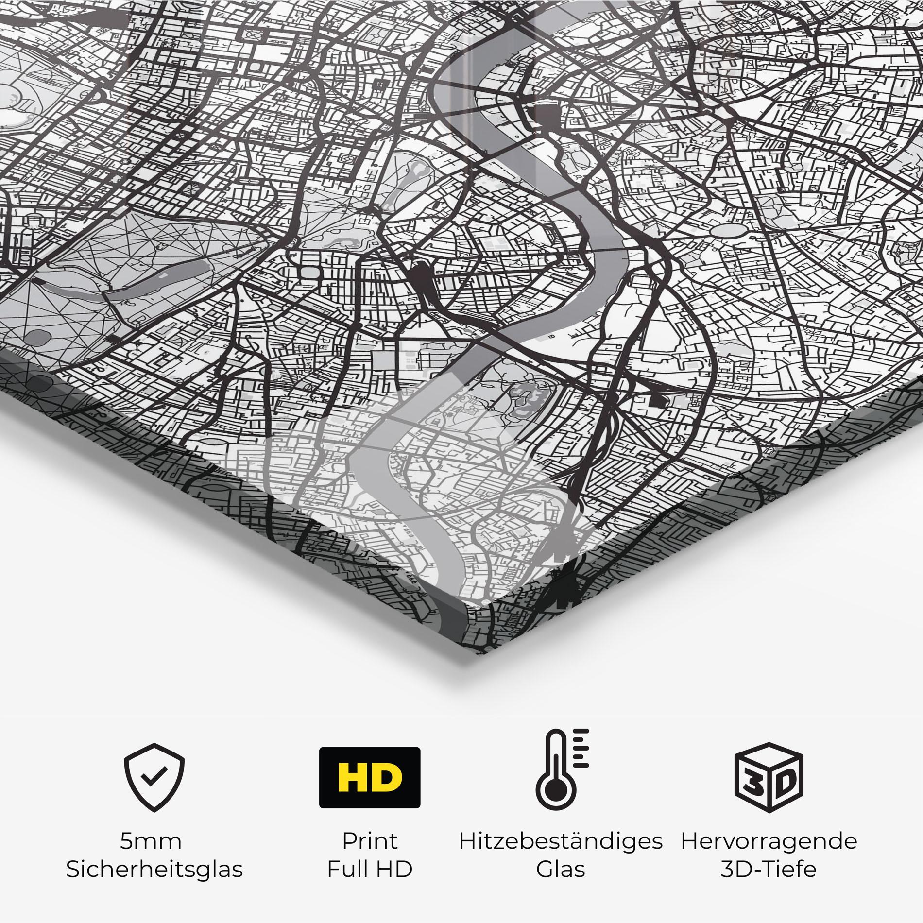 Küchenrückwand Glas City Map mockup 2