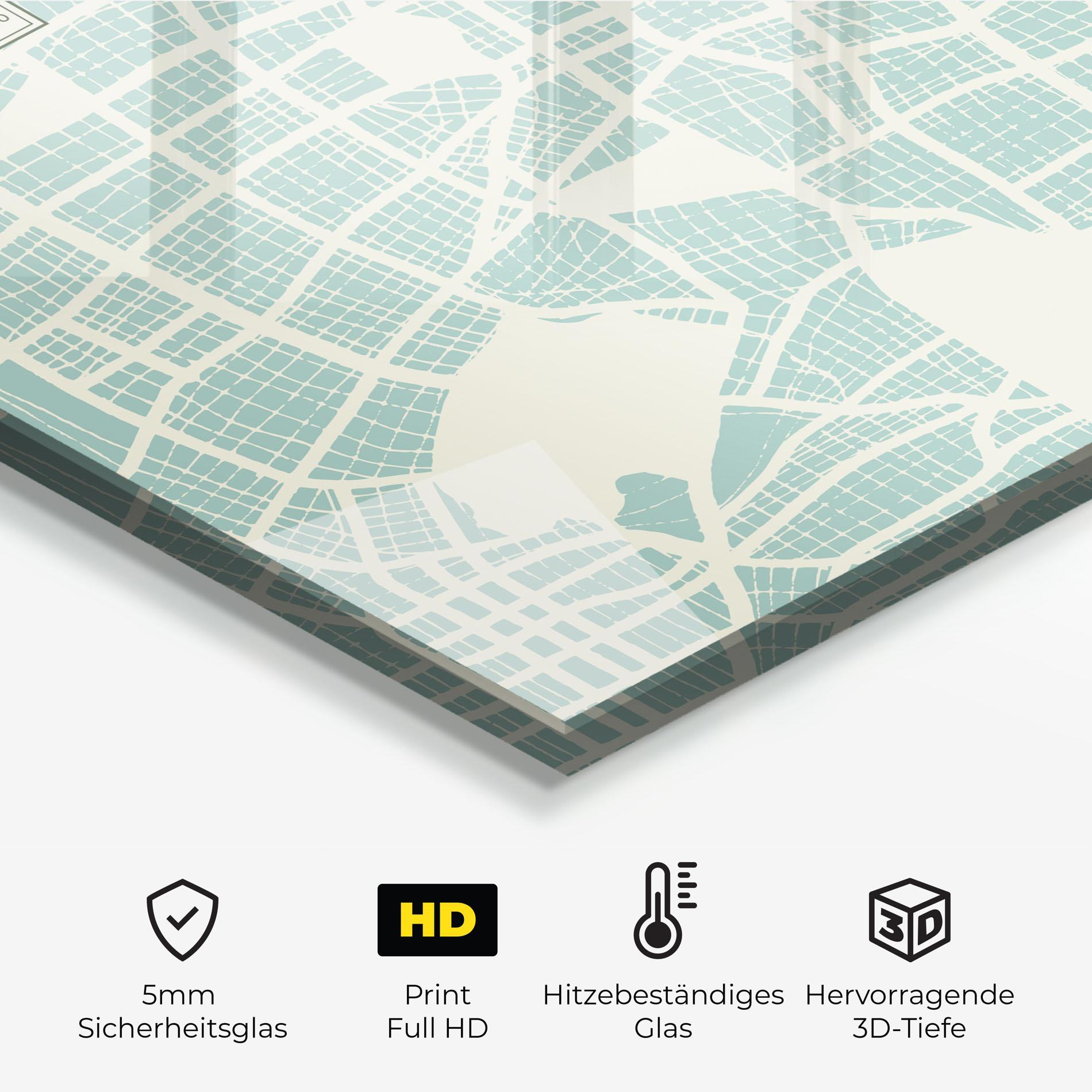 Küchenrückwand Glas Daegu Map mockup 2