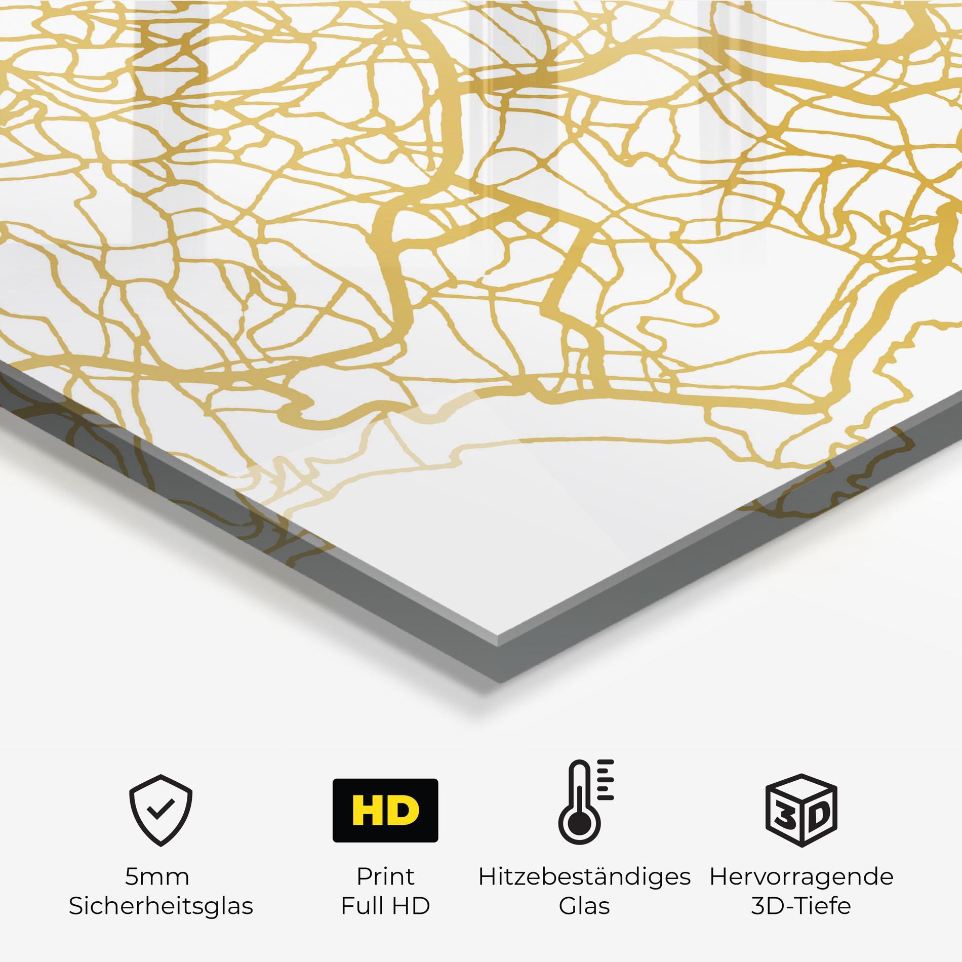 Küchenrückwand Glas Funchal Gold Map mockup 2