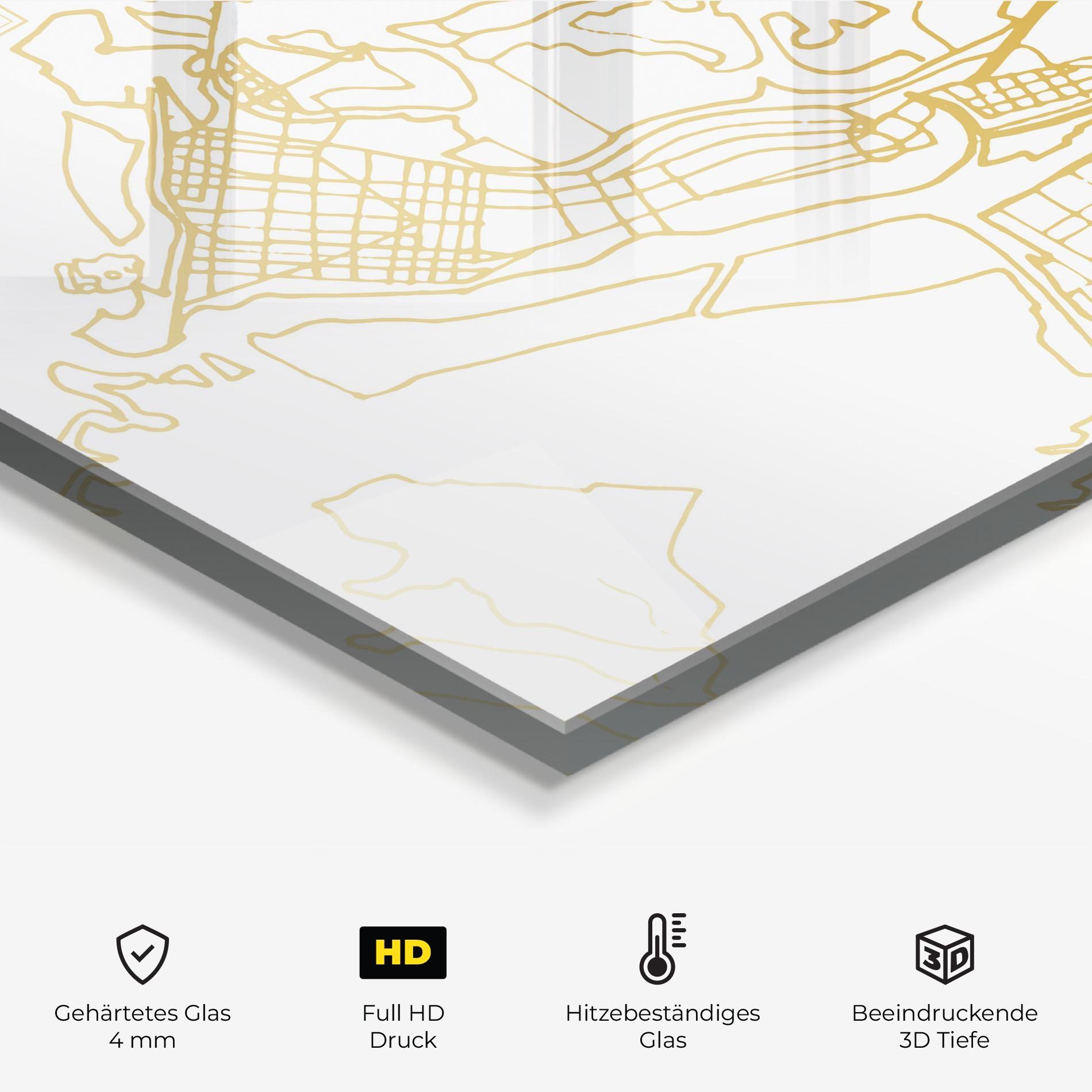 Küchenrückwand Glas Abu Dhabi Map mockup 2