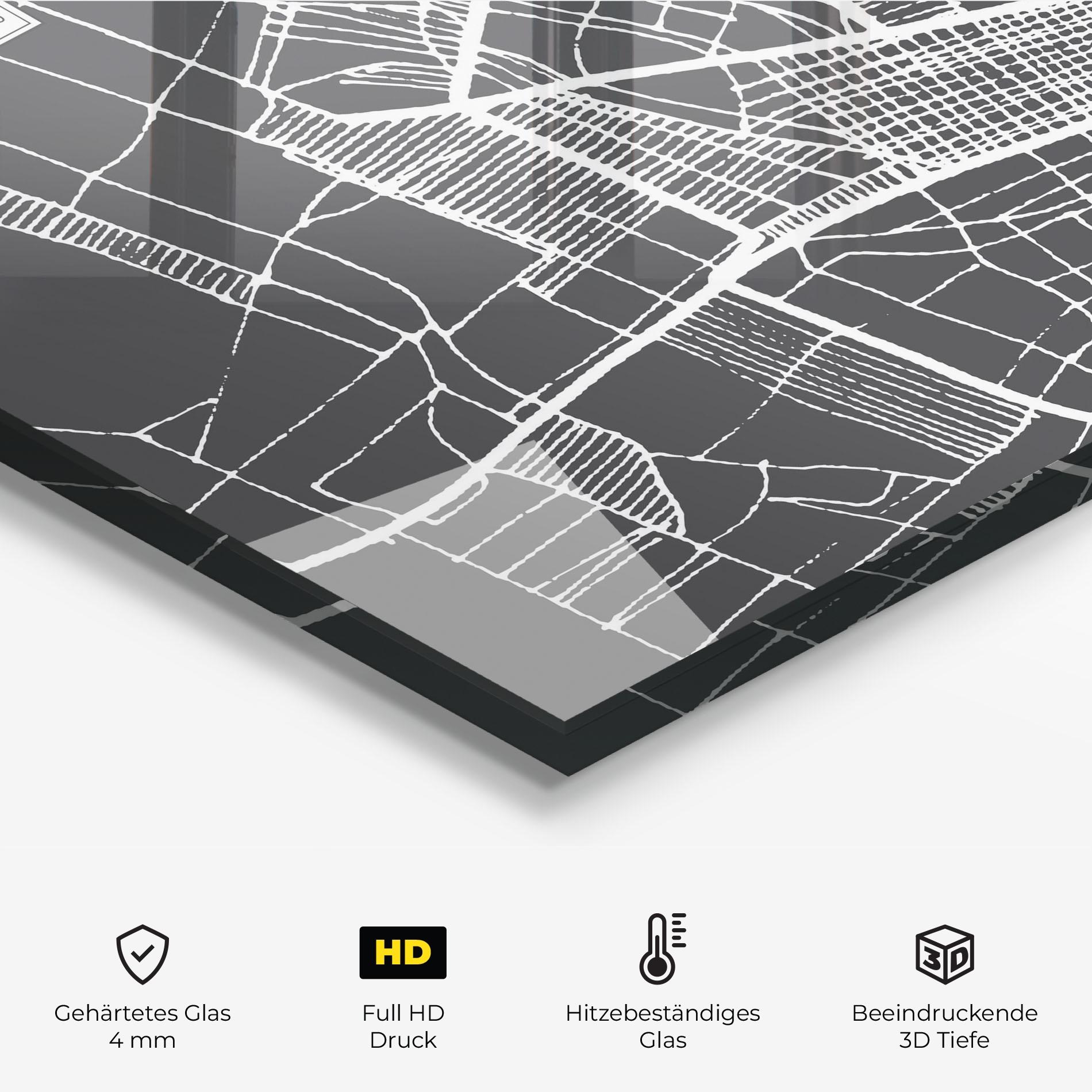 Küchenrückwand Glas Bangui Map mockup 2