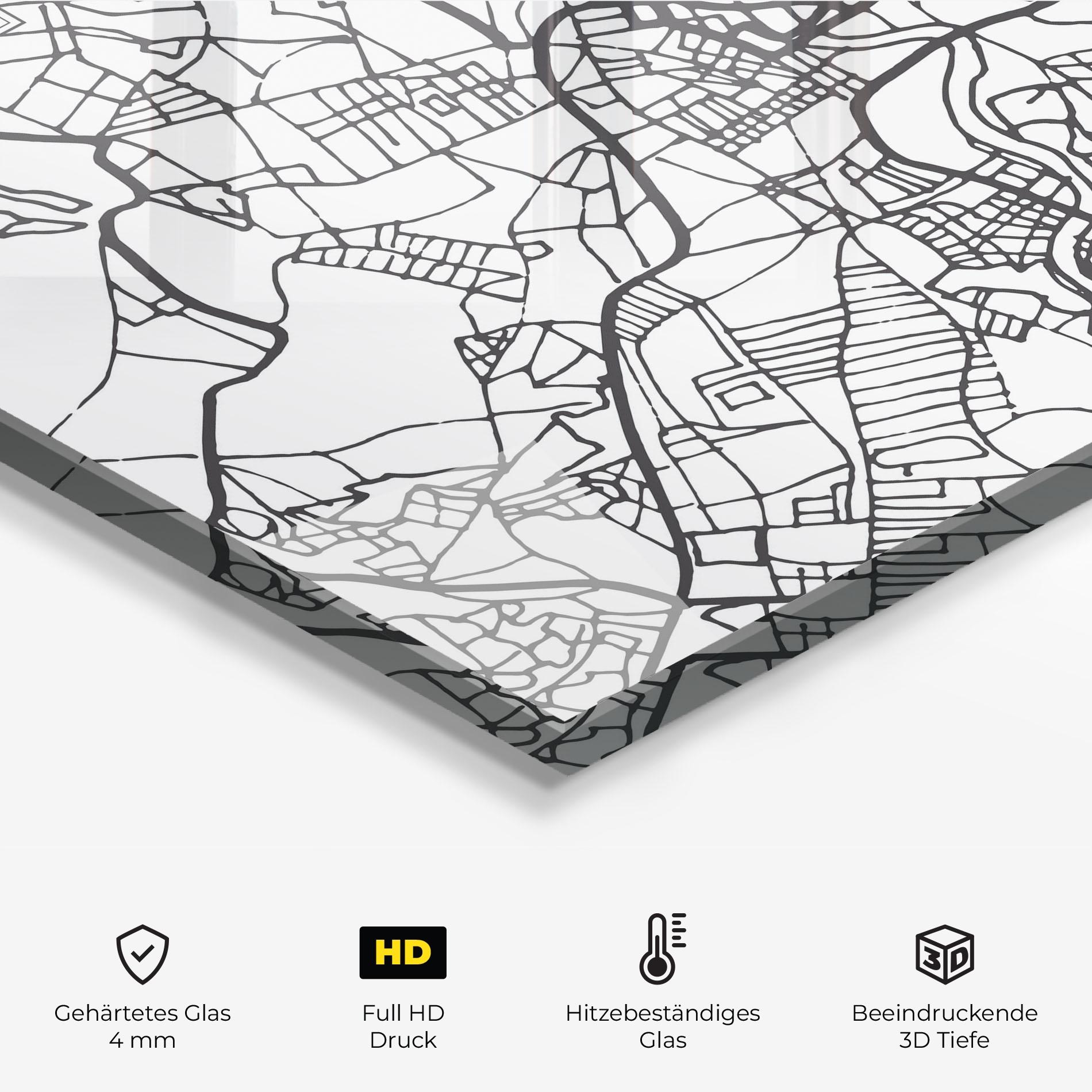 Küchenrückwand Glas Belfast Map mockup 2