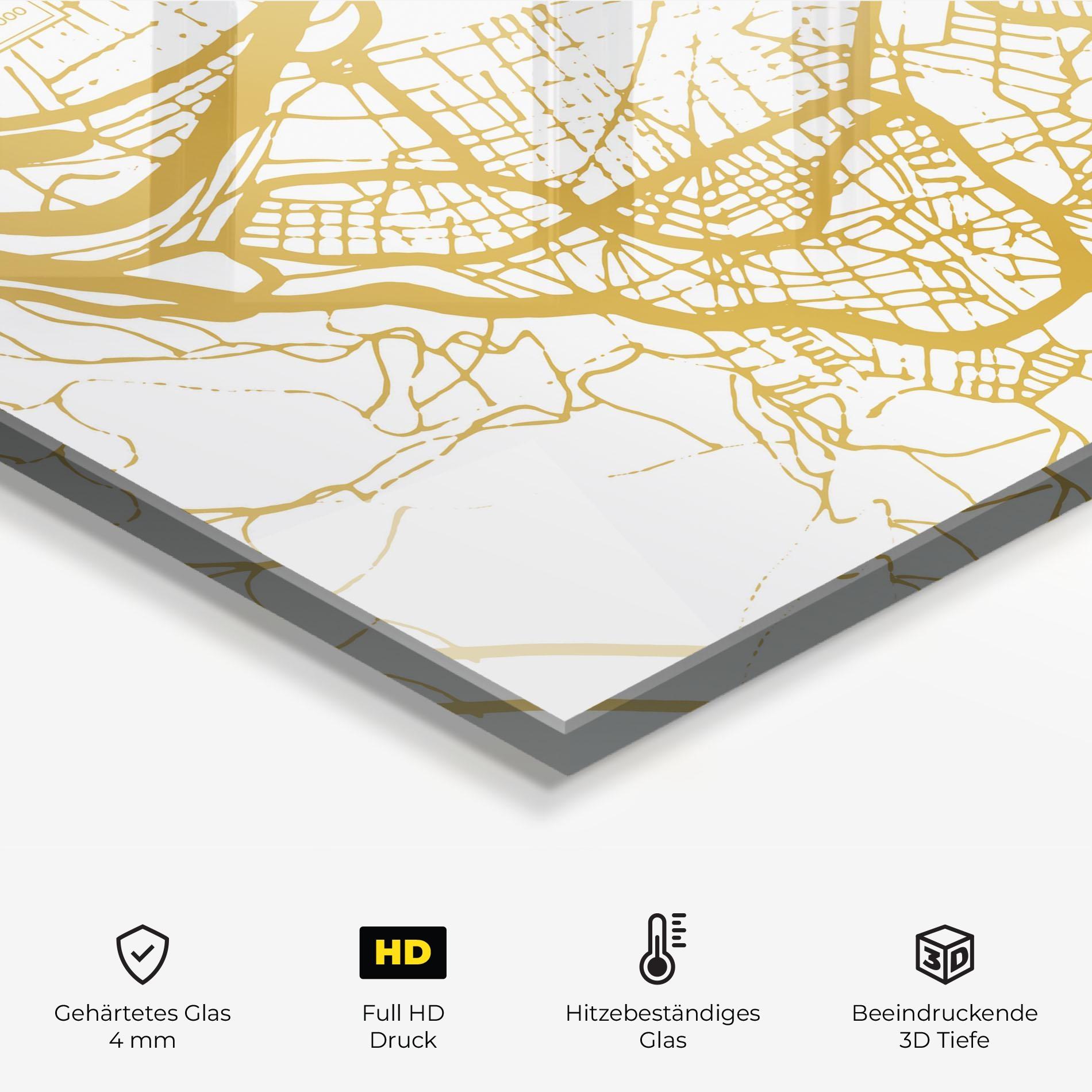 Küchenrückwand Glas Bilbao Gold Map mockup 2