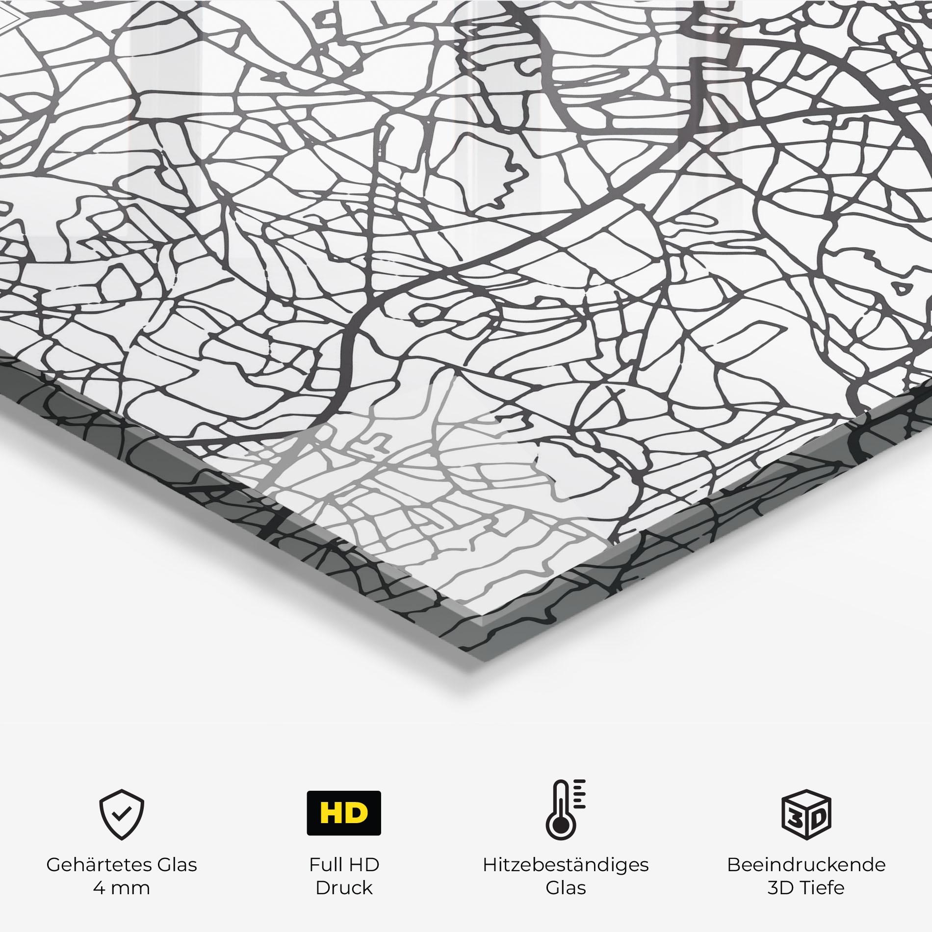 Küchenrückwand Glas Birmingham Map mockup 2