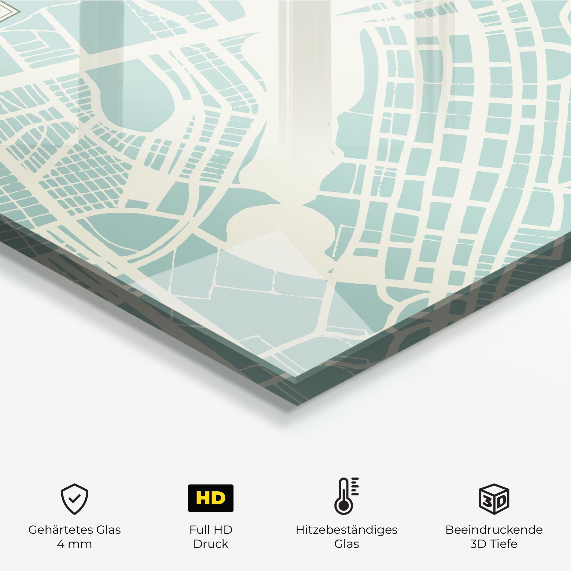 Küchenrückwand Glas Brasilia Map mockup 2