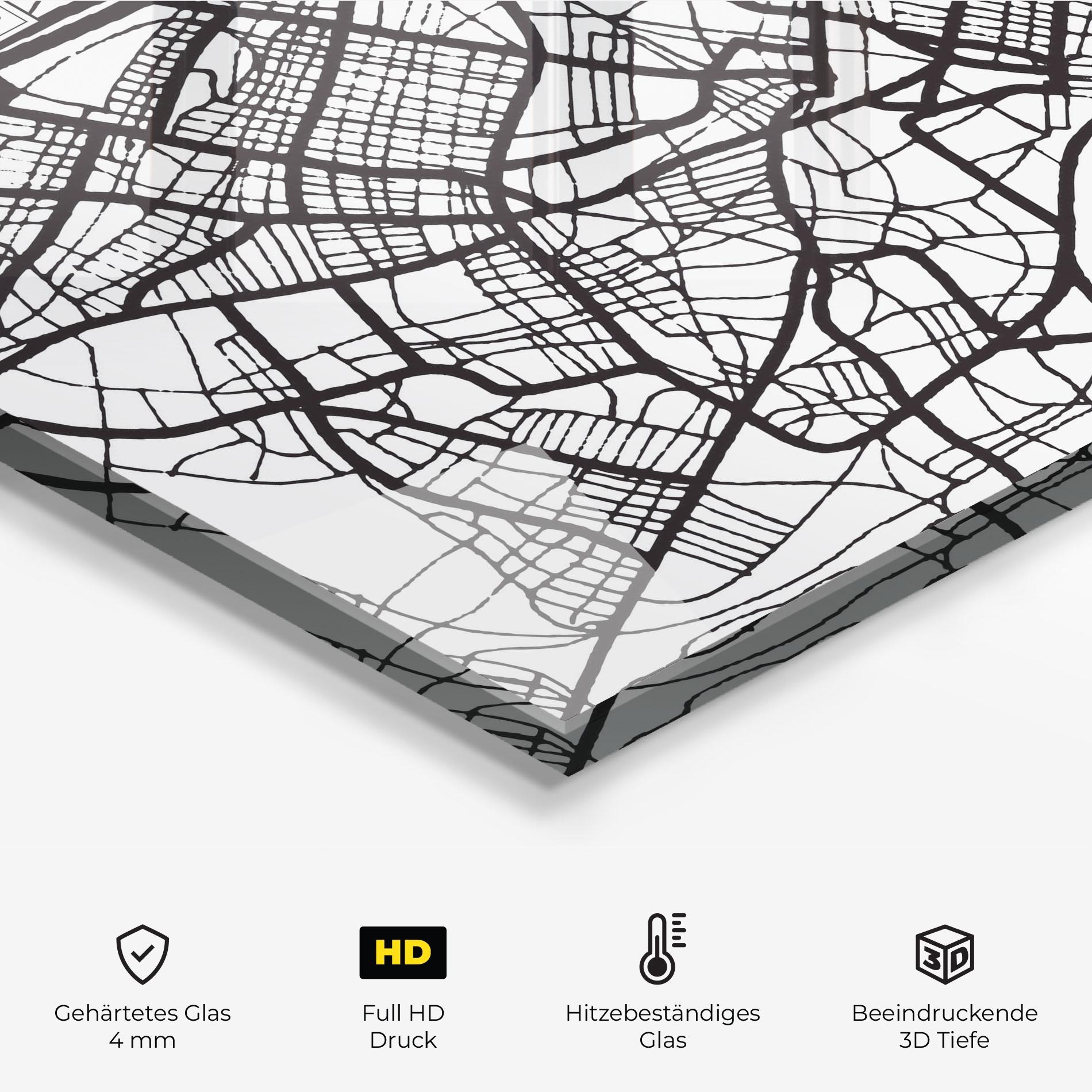 Küchenrückwand Glas Caen Map mockup 2
