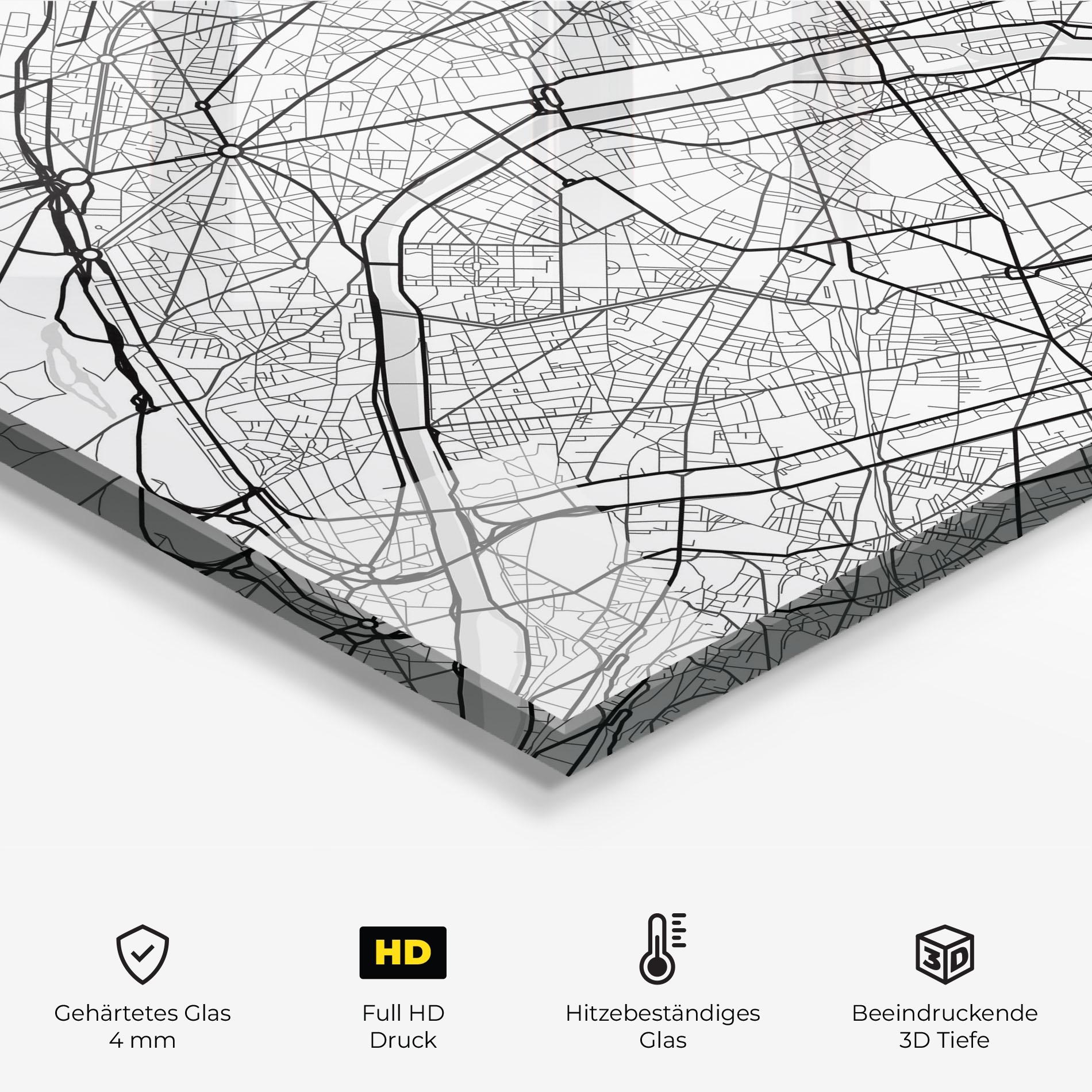 Küchenrückwand Glas City Black Line mockup 2